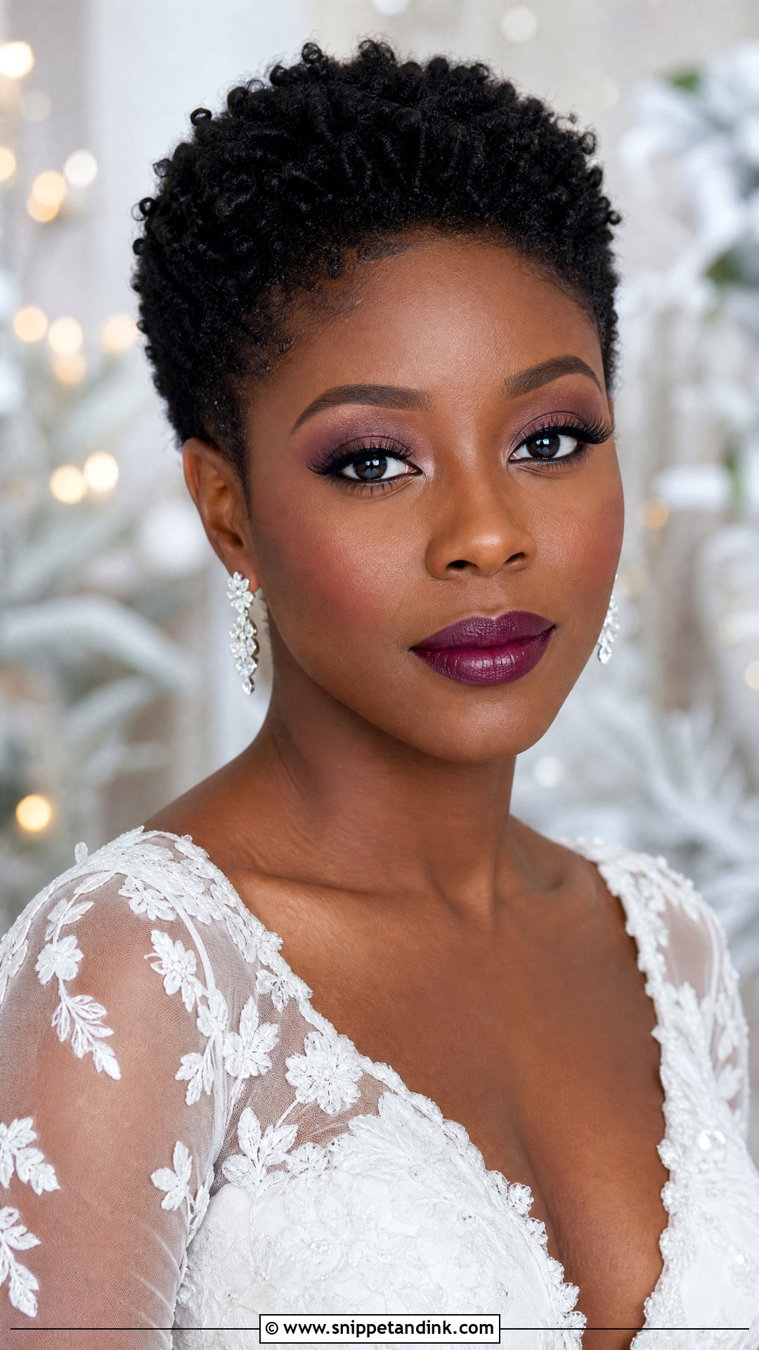 Black Bride Berry Lip Makeup - Snippet and Ink - 25 Black Bride Wedding Makeup Ideas