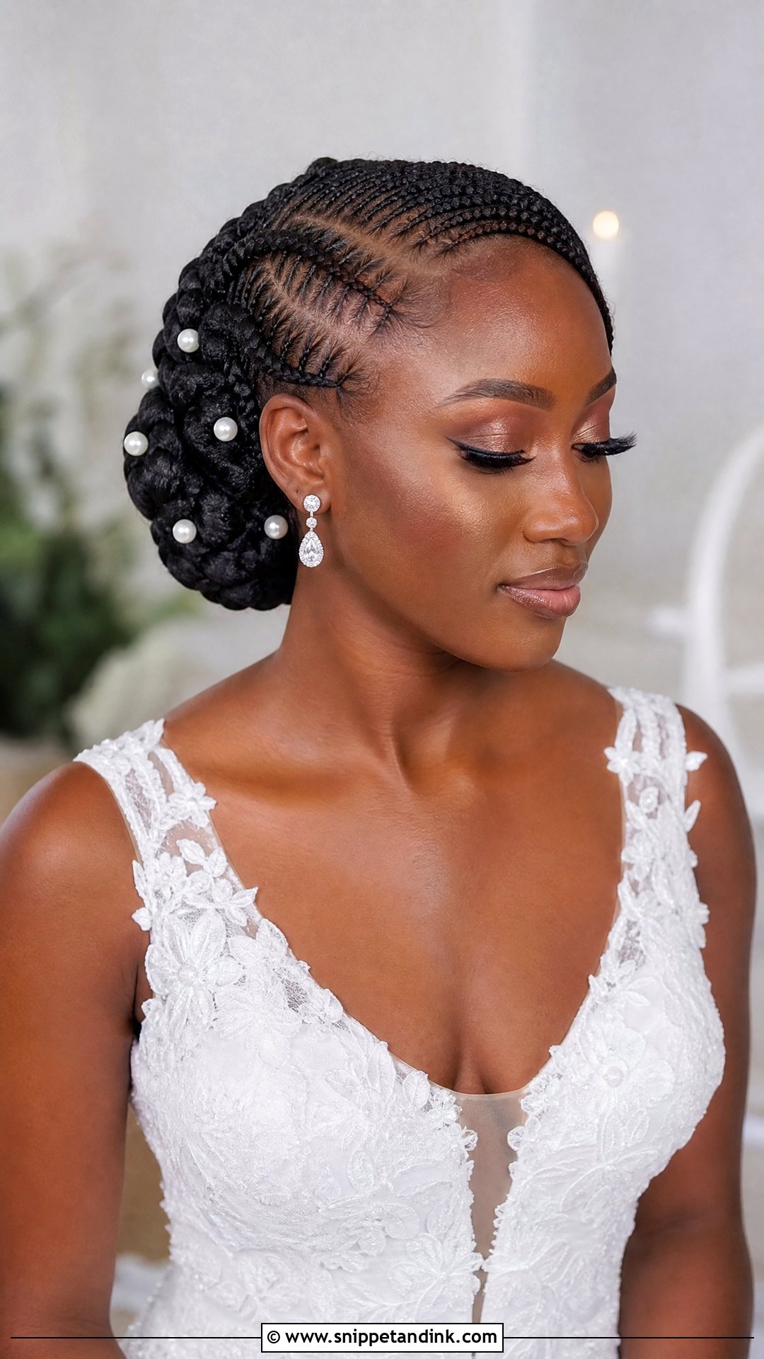 Black Bride Braid Updo Wedding Hairstyle - Snippet and Ink - 15 Black Bride Wedding Hairstyles