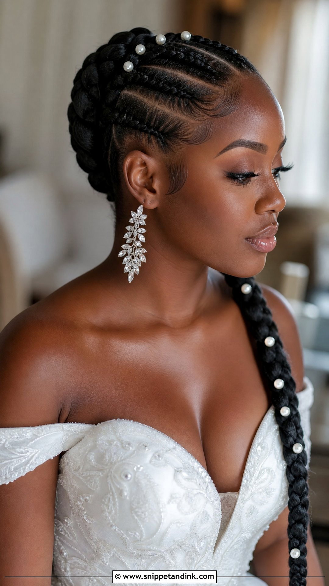 Black Bride Braided Ponytail Wedding Hairstyle - Snippet and Ink - 15 Black Bride Wedding Hairstyles