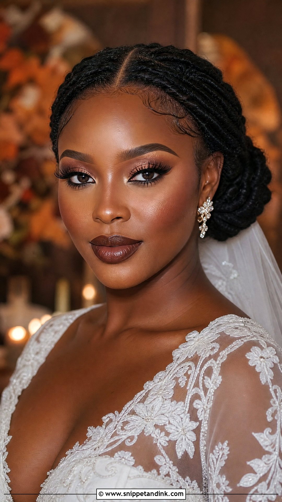 Black Bride Brown Lip Makeup - Snippet and Ink - 25 Black Bride Wedding Makeup Ideas