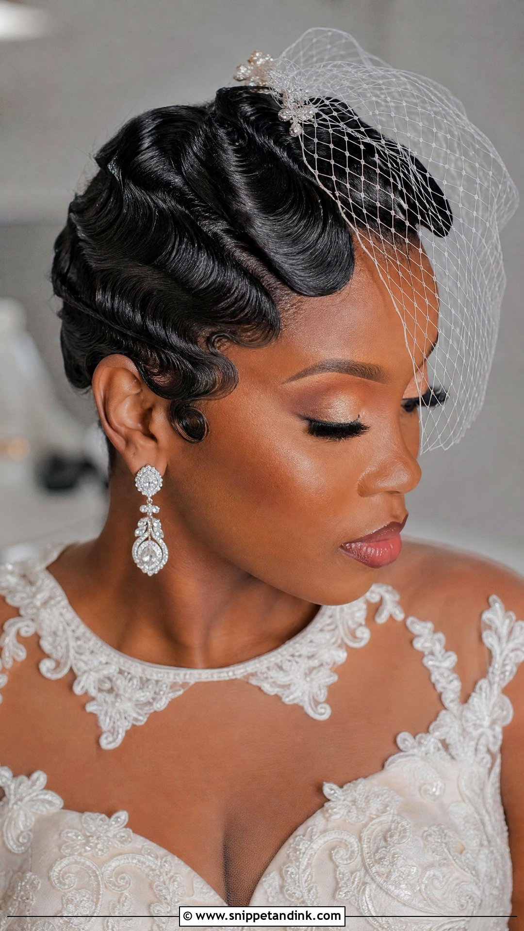 Black Bride Finger Waves Wedding Hairstyle - Snippet and Ink - 15 Black Bride Wedding Hairstyles