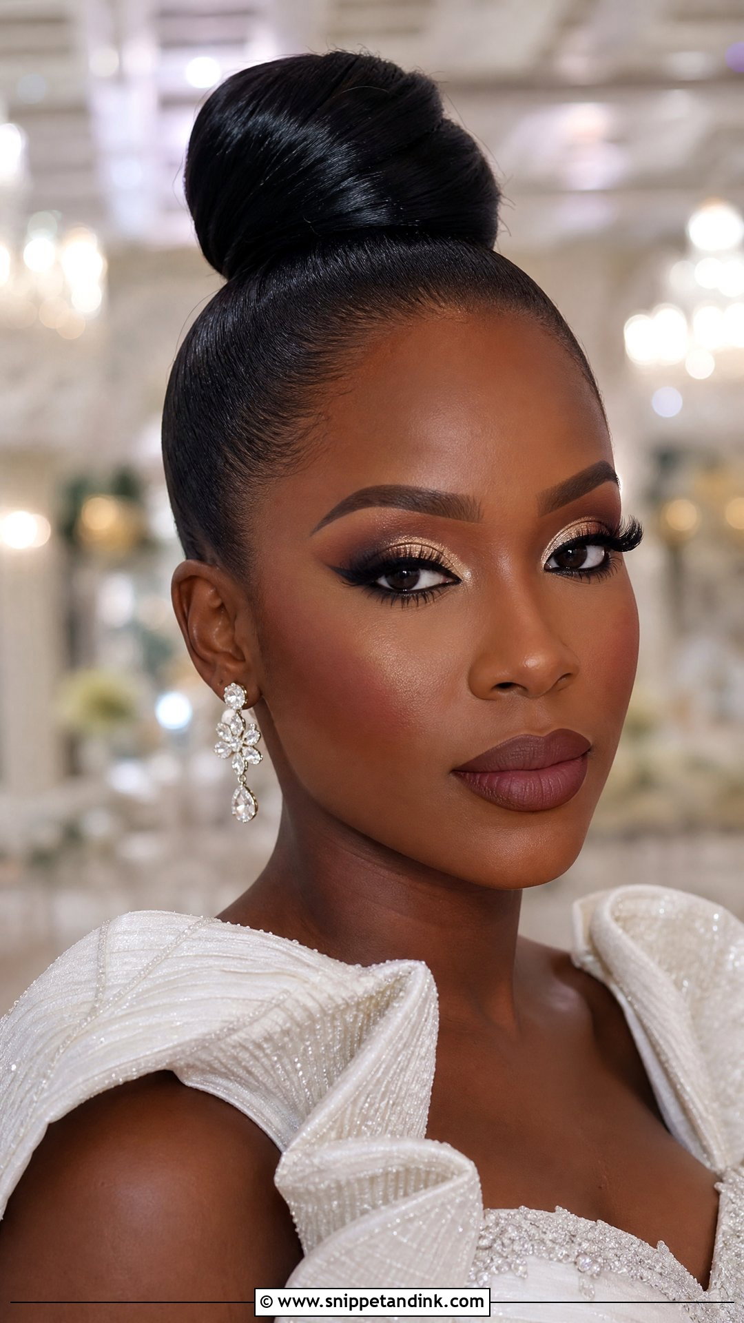 Black Bride Matte Glam Makeup - Snippet and Ink - 25 Black Bride Wedding Makeup Ideas