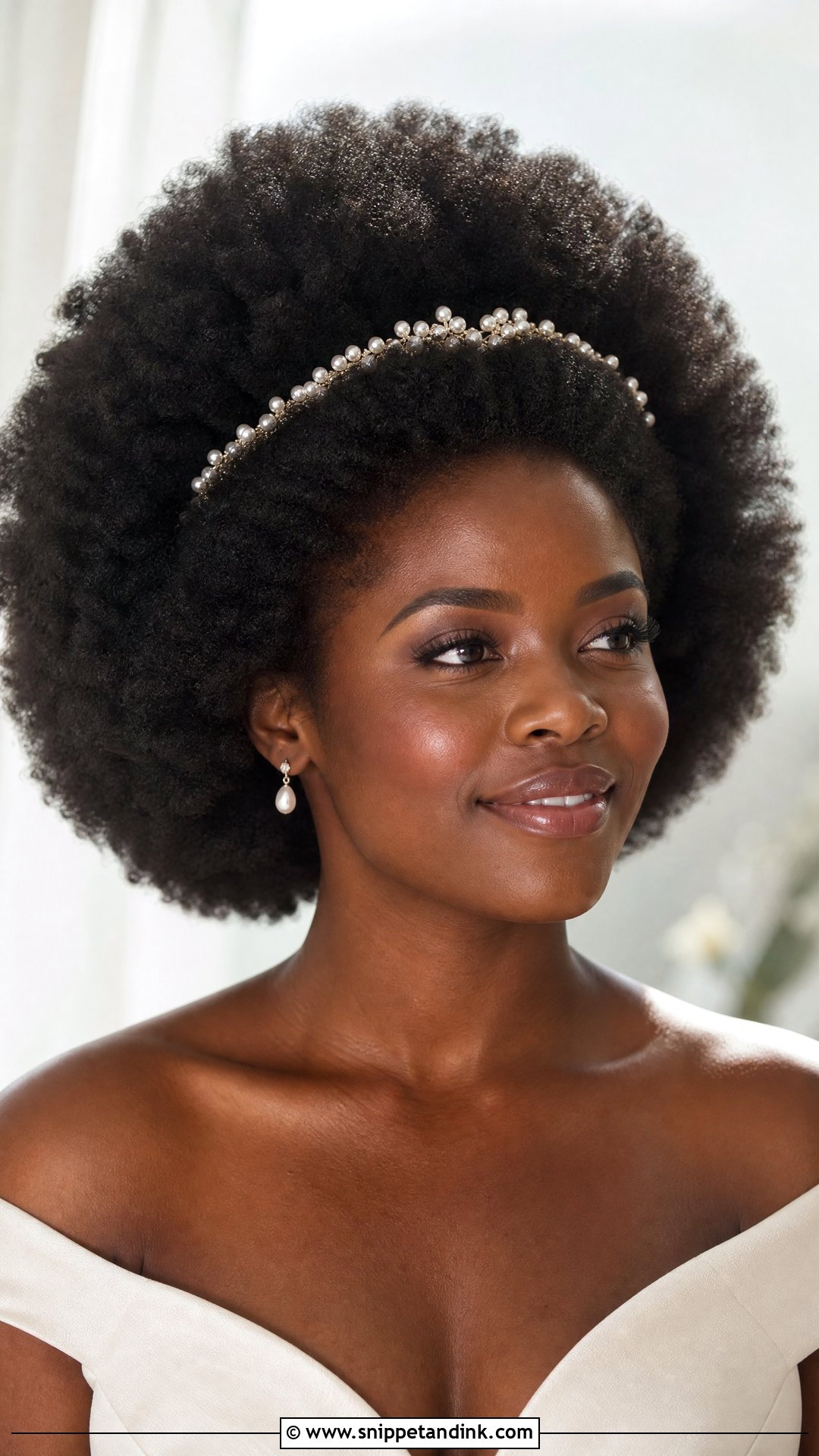 Black Bride Natural Afro Wedding Hairstyle - Snippet and Ink - 15 Black Bride Wedding Hairstyles