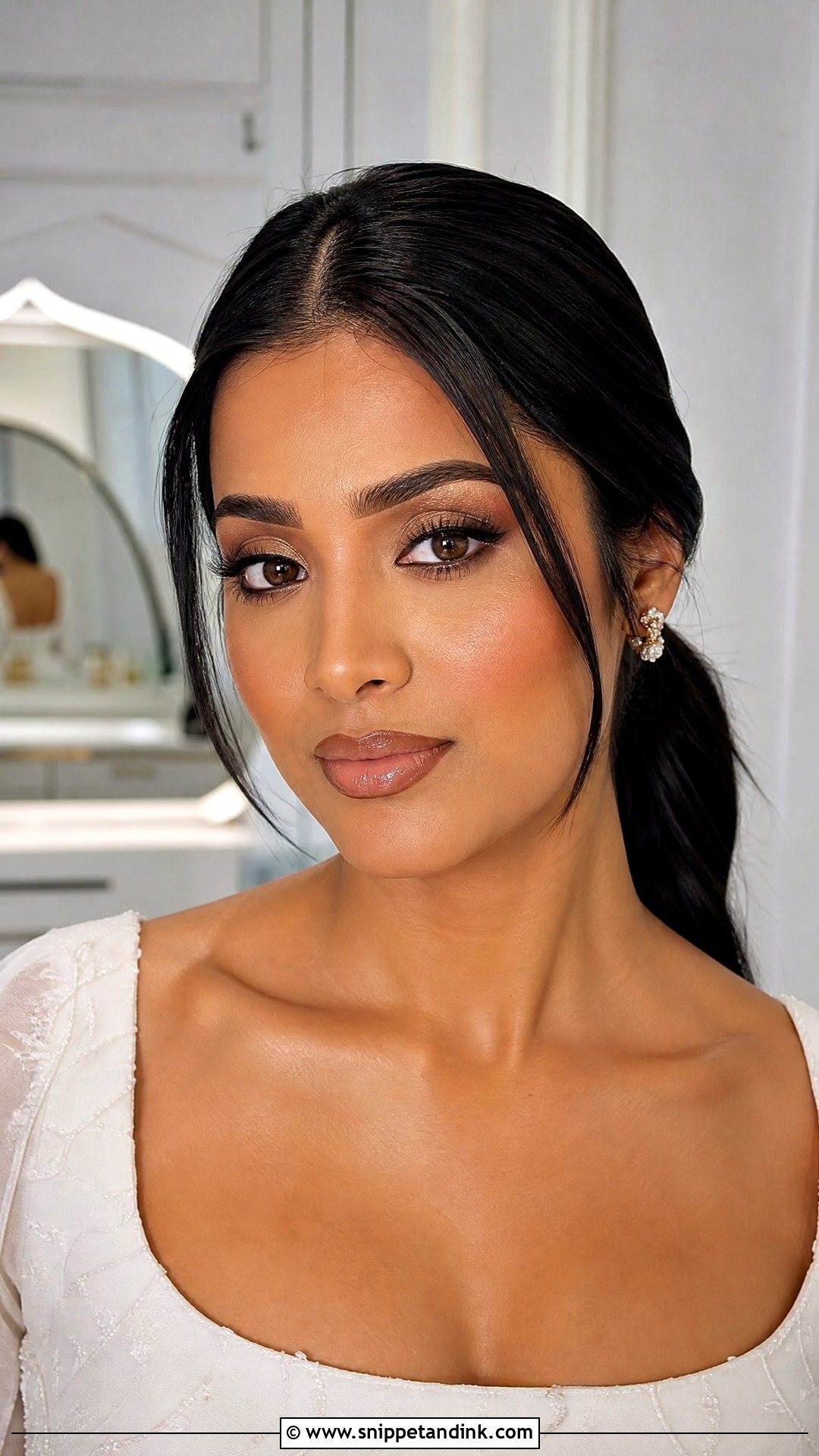 Black Bride Nude Lip Makeup - Snippet and Ink - 25 Black Bride Wedding Makeup Ideas