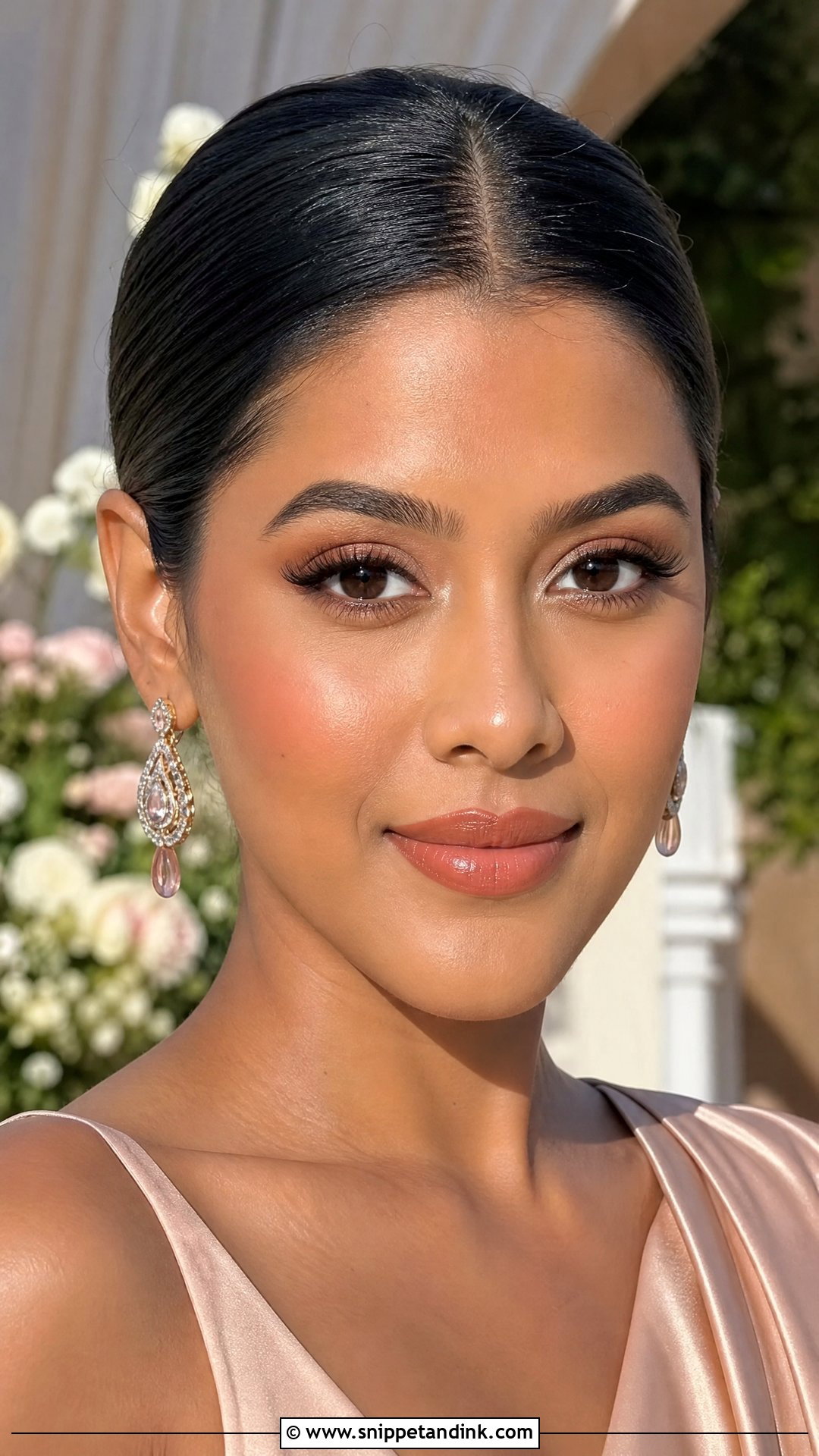 Black Bride Peach Makeup - Snippet and Ink - 25 Black Bride Wedding Makeup Ideas