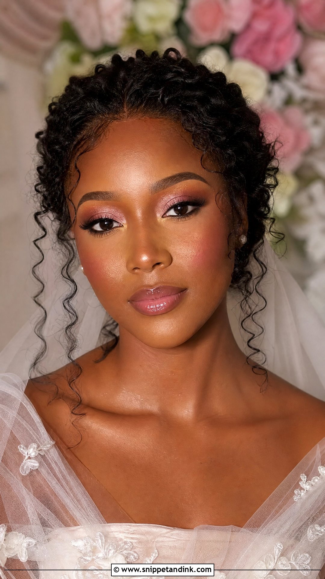 Black Bride Pink Makeup - Snippet and Ink - 25 Black Bride Wedding Makeup Ideas