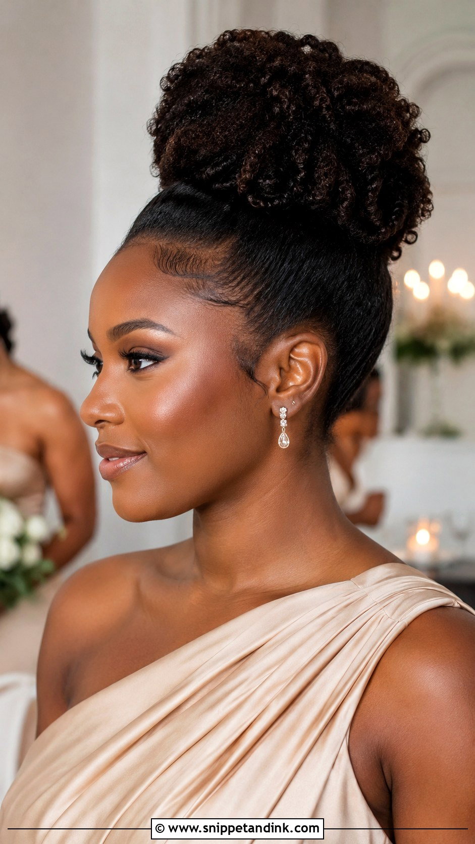 Black Bridesmaid High Bun - Snippet and Ink - 20 Black Bridesmaid Hairstyles