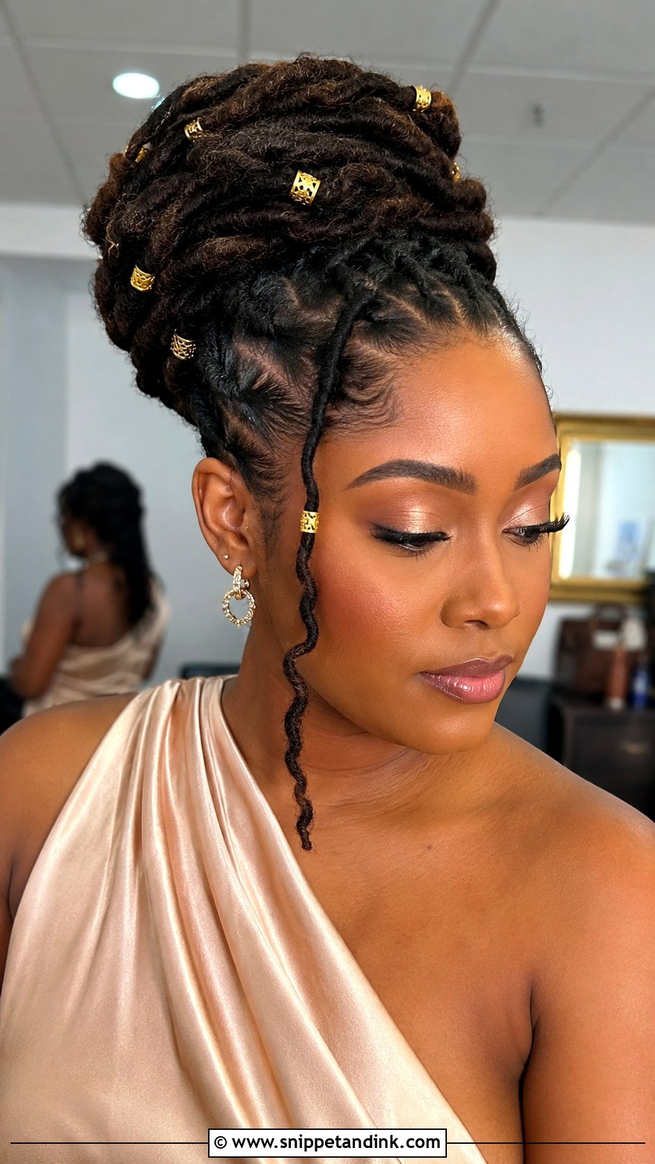 Black Bridesmaid Loc Updo - Snippet and Ink - 20 Black Bridesmaid Hairstyles