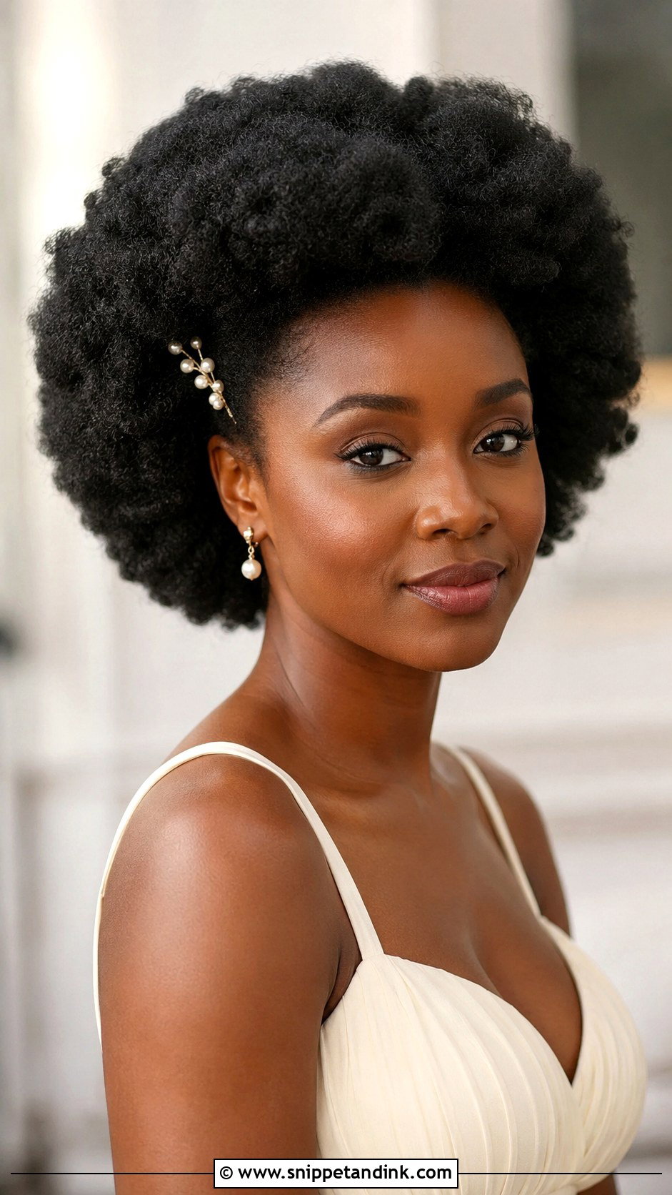Black Bridesmaid Natural Afro - Snippet and Ink - 20 Black Wedding Hairstyles Bridesmaid
