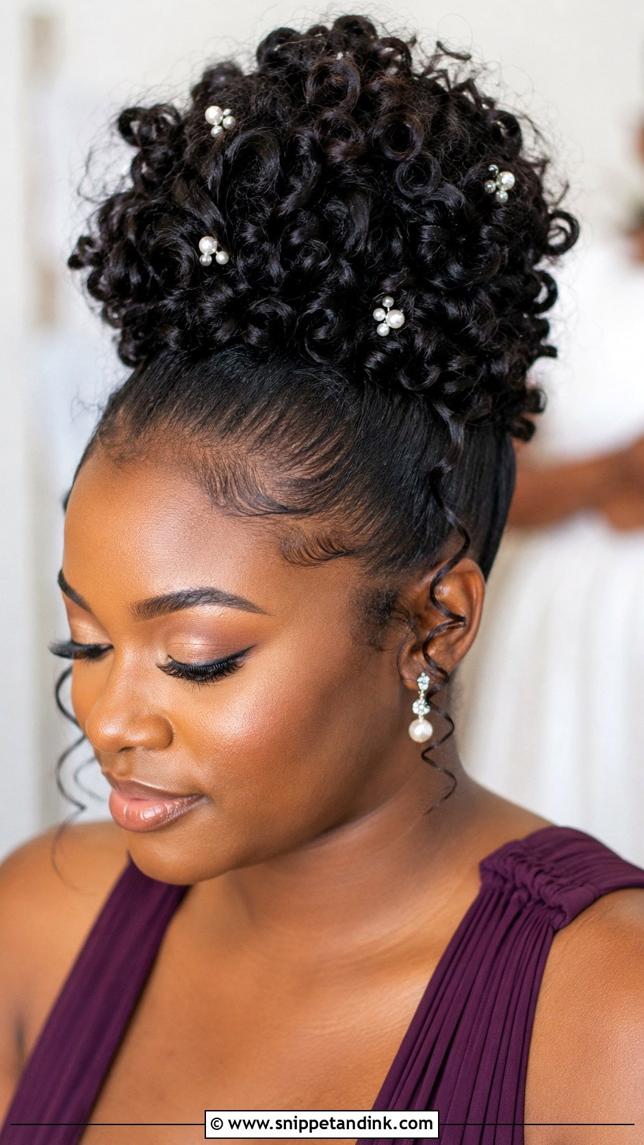 Black Bridesmaid Updo - Snippet and Ink - 20 Updo Hair Styles for Bridesmaids