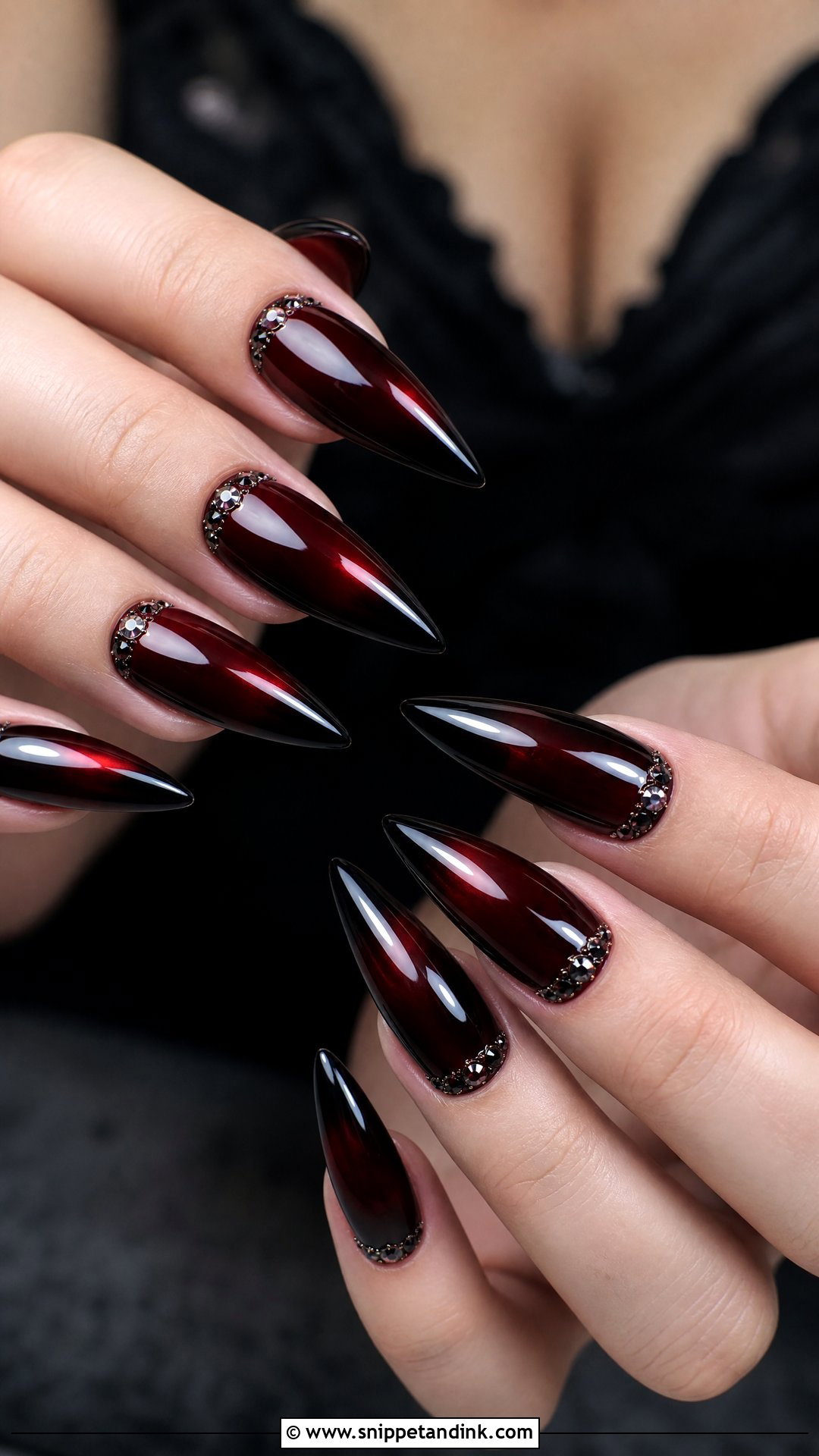 Black Cherry Goth Wedding Nails - Snippet and Ink - 25 Goth Wedding Nails