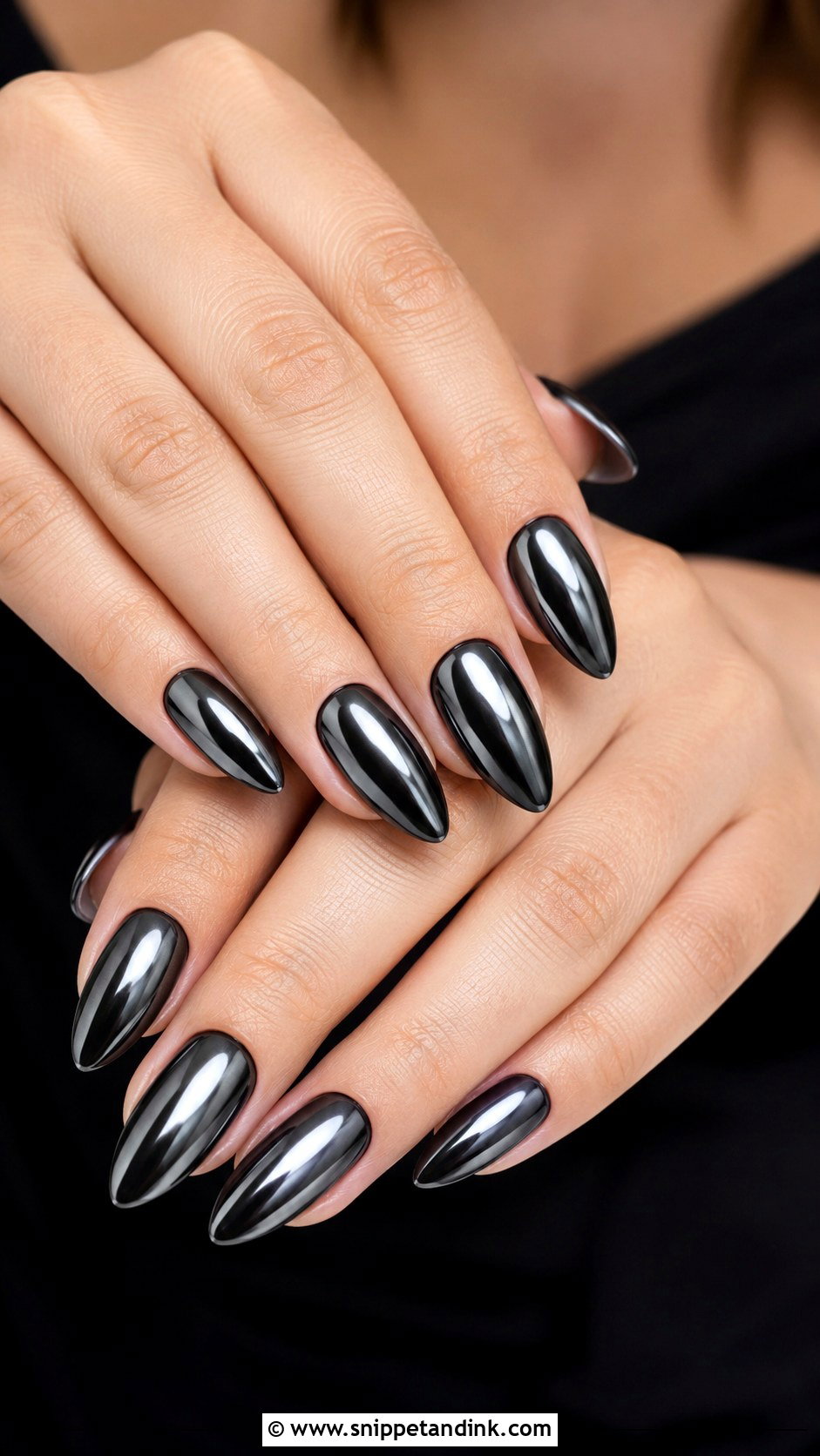 Black Chrome Wedding Nails - Snippet and Ink - 20 Dark Wedding Nails for Bride
