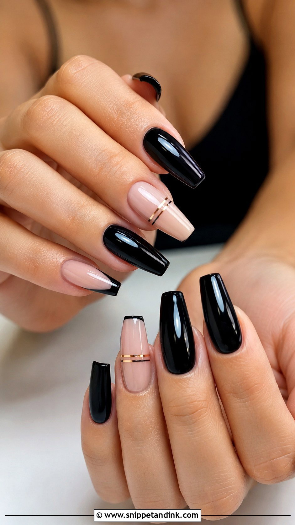 Black Coffin Bridesmaid Nails - Snippet and Ink - 20 Black Bridesmaid Wedding Nails