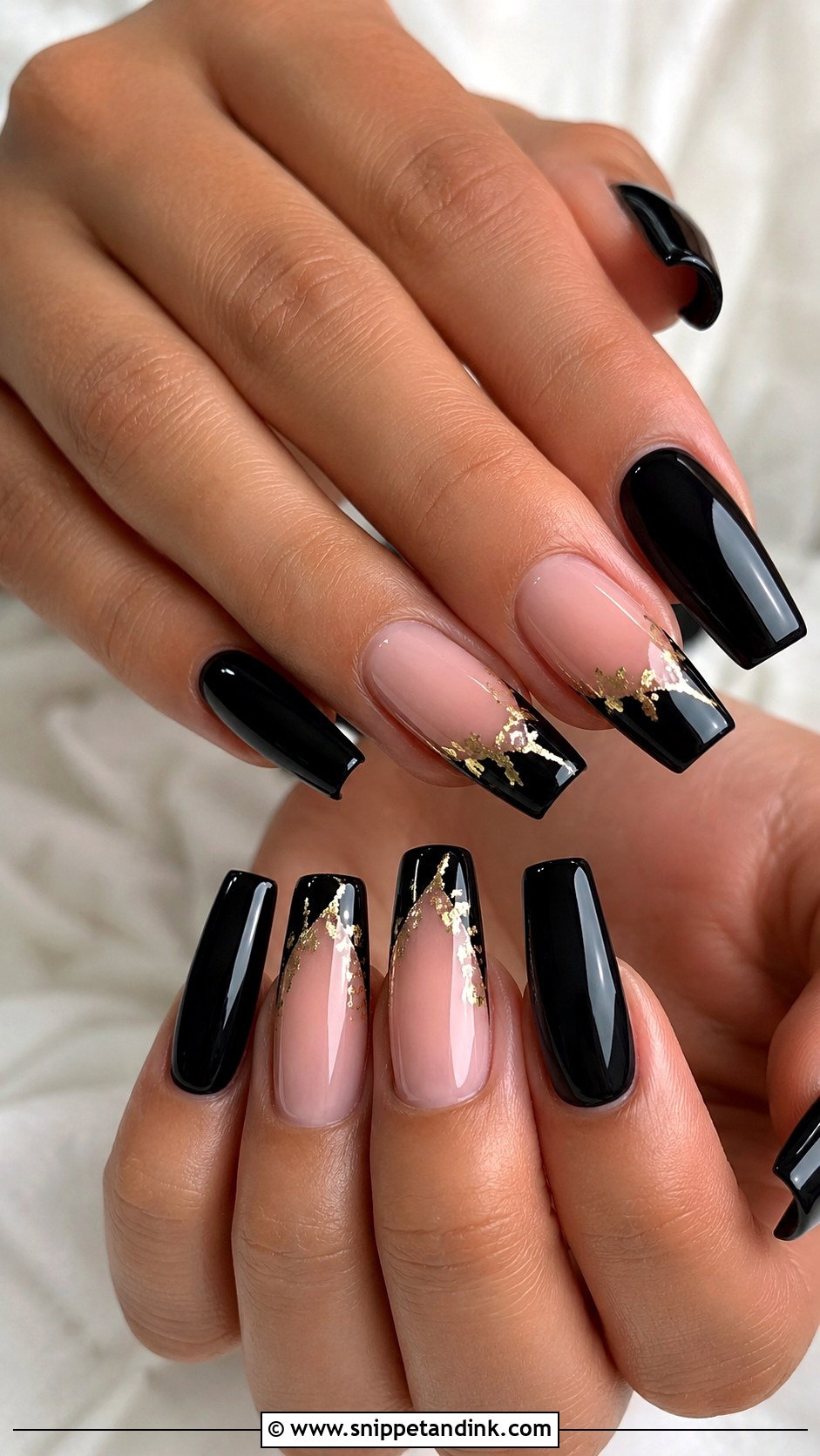 Black Coffin Wedding Nails - Snippet and Ink - 20 Black Nails for Wedding