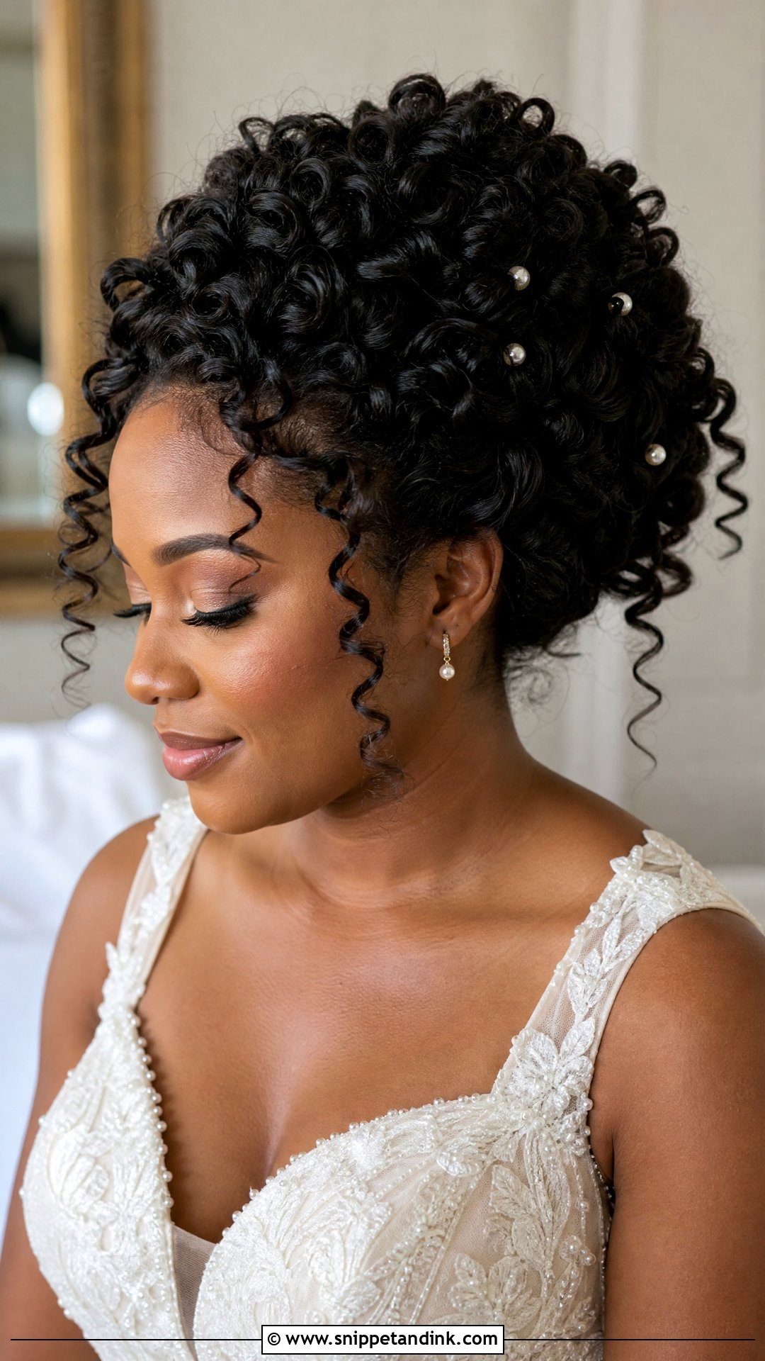 Black Curly Bridal Updo - Snippet and Ink - 15 Black Curly Wedding Hairstyles