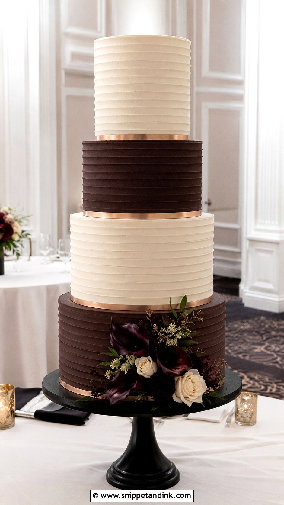 Black Drip Wedding Cake - Snippet and Ink - 30 Masculine Wedding Cake Ideas