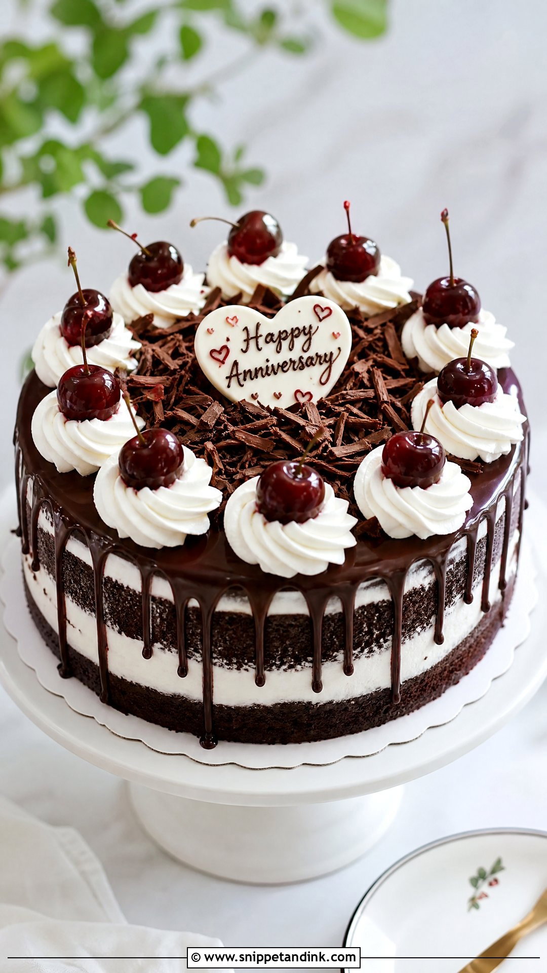 Black Forest Anniversary Cake - Snippet and Ink - 30 Couple Anniversary Cake Ideas