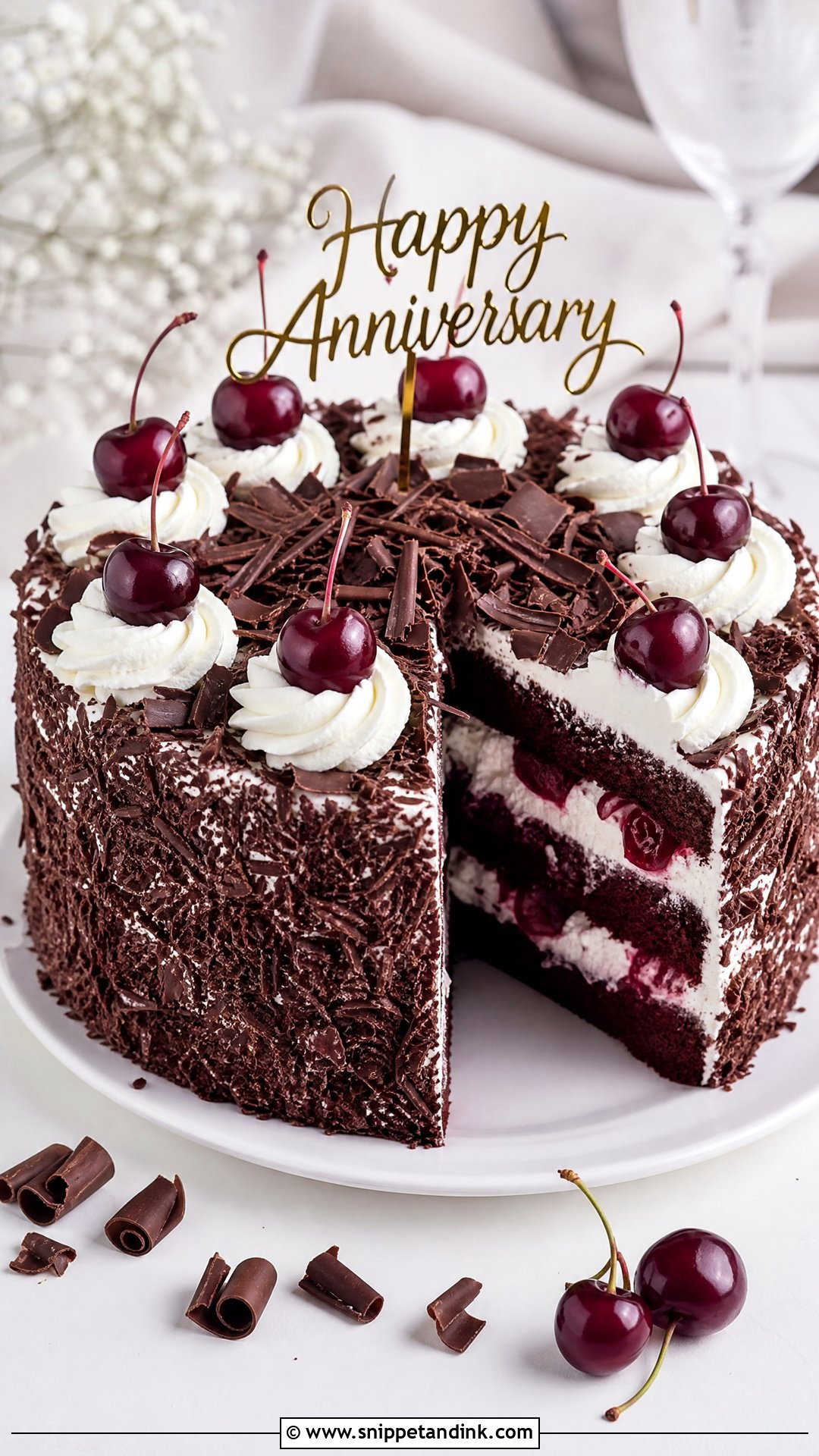 Black Forest Anniversary Cake - Snippet and Ink - 35 Happy Anniversary Cakes