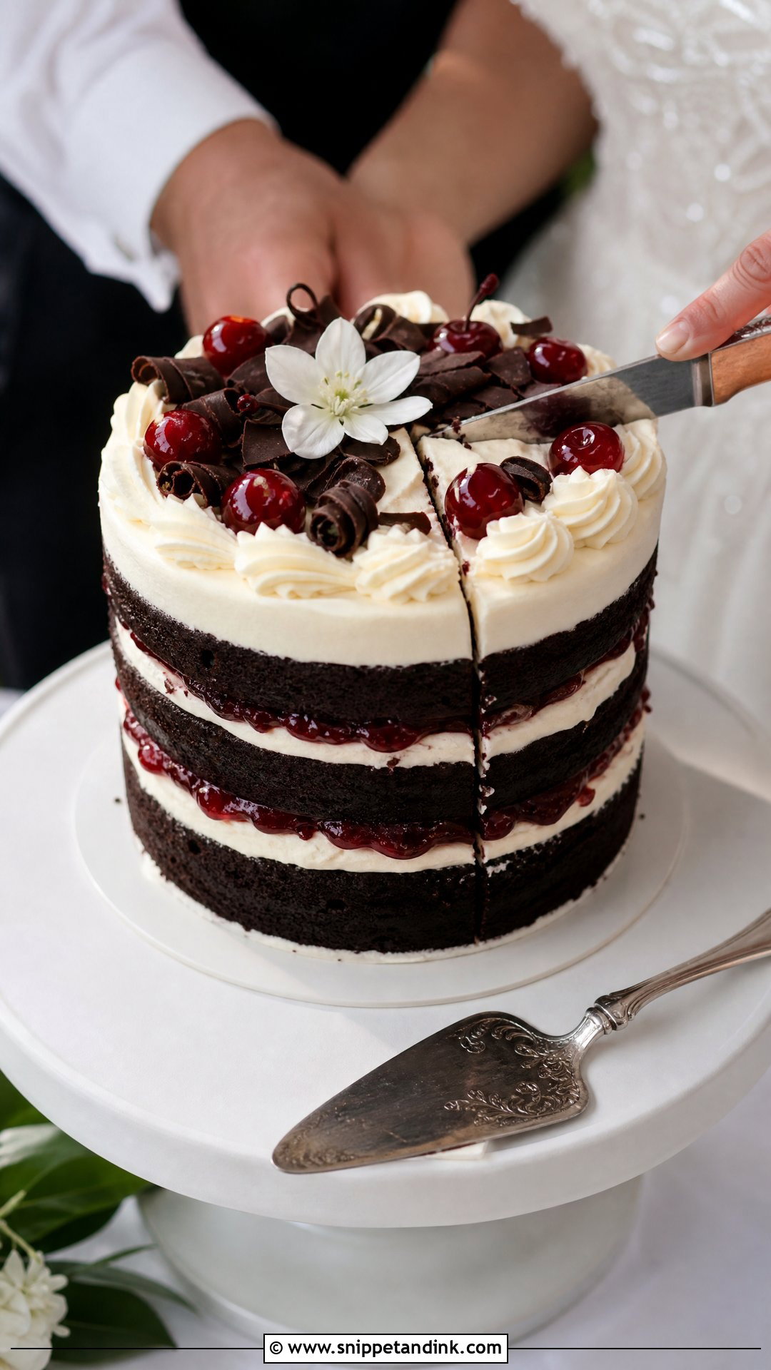Black Forest Cookie Cake Cutting Cake - Snippet and Ink - 25 Black Forest Cookie X Wedding Cake Ideas