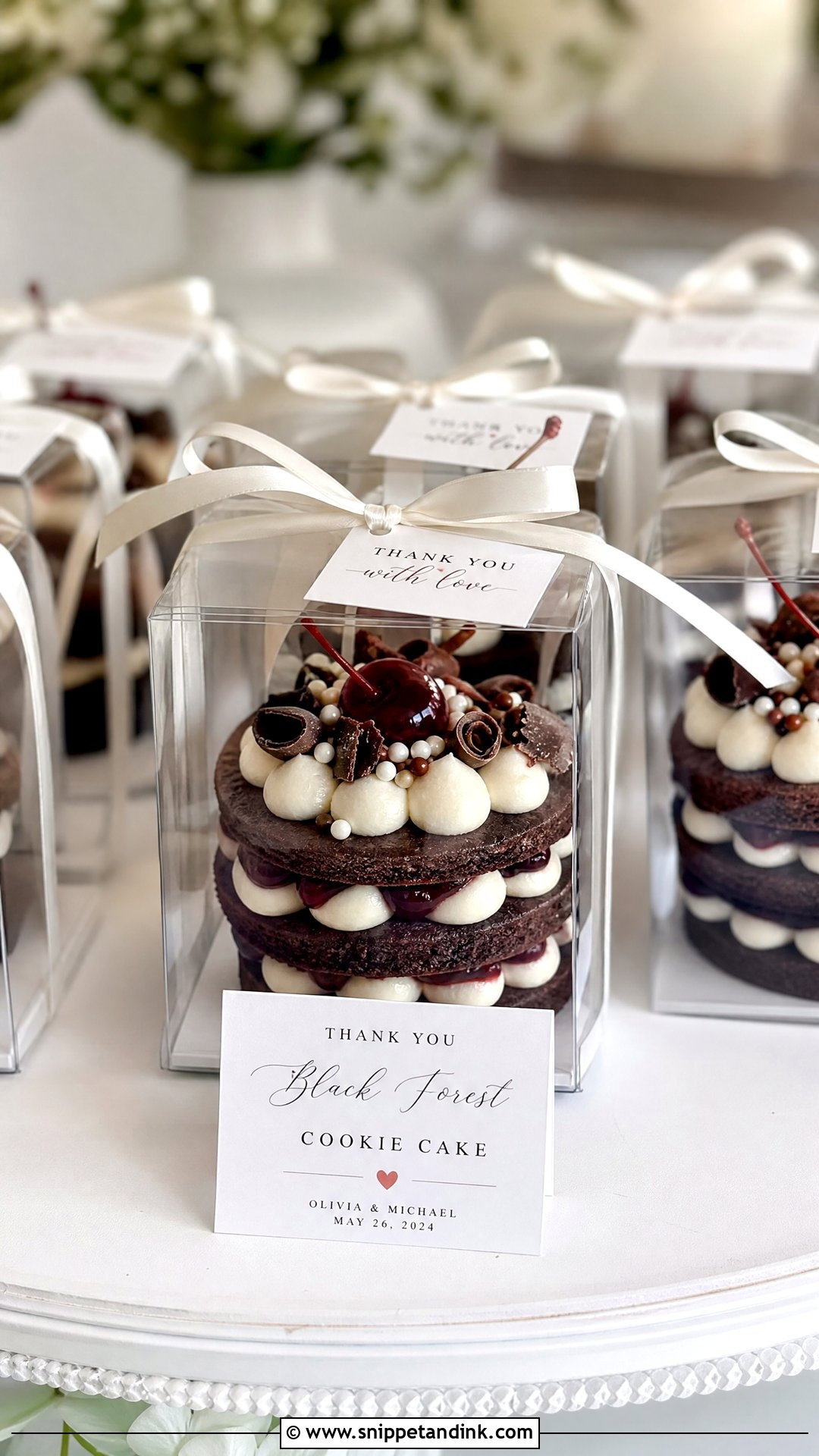 Black Forest Cookie Cake Wedding Favors - Snippet and Ink - 25 Black Forest Cookie X Wedding Cake Ideas