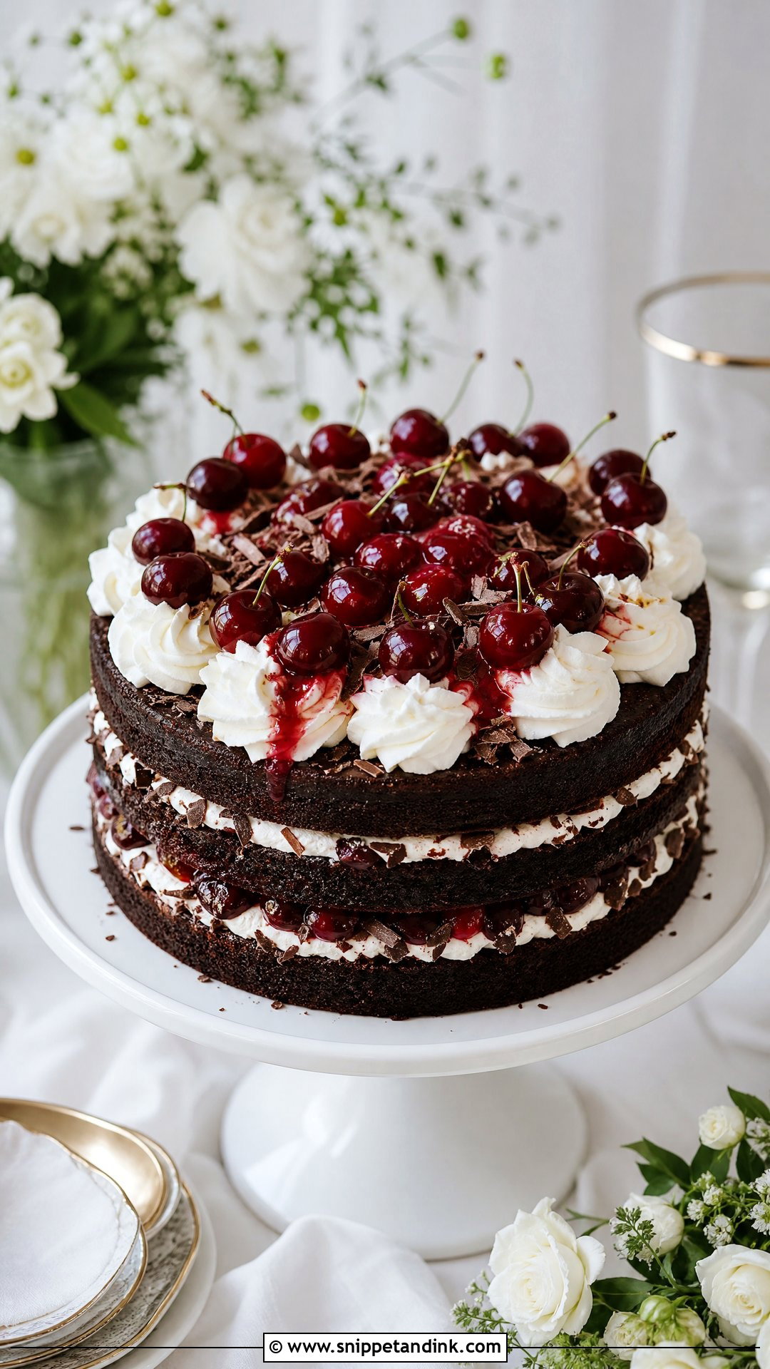 Black Forest Cookie Cake With Cherries - Snippet and Ink - 25 Black Forest Cookie X Wedding Cake Ideas
