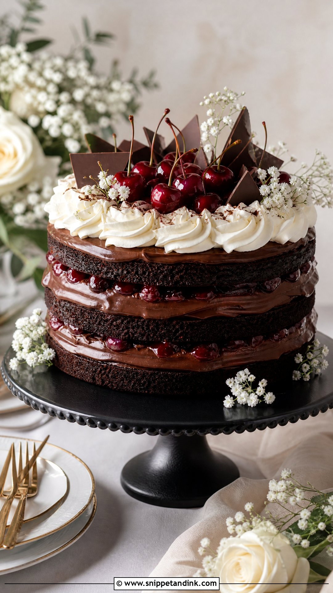 Black Forest Cookie Cake With Ganache - Snippet and Ink - 25 Black Forest Cookie X Wedding Cake Ideas
