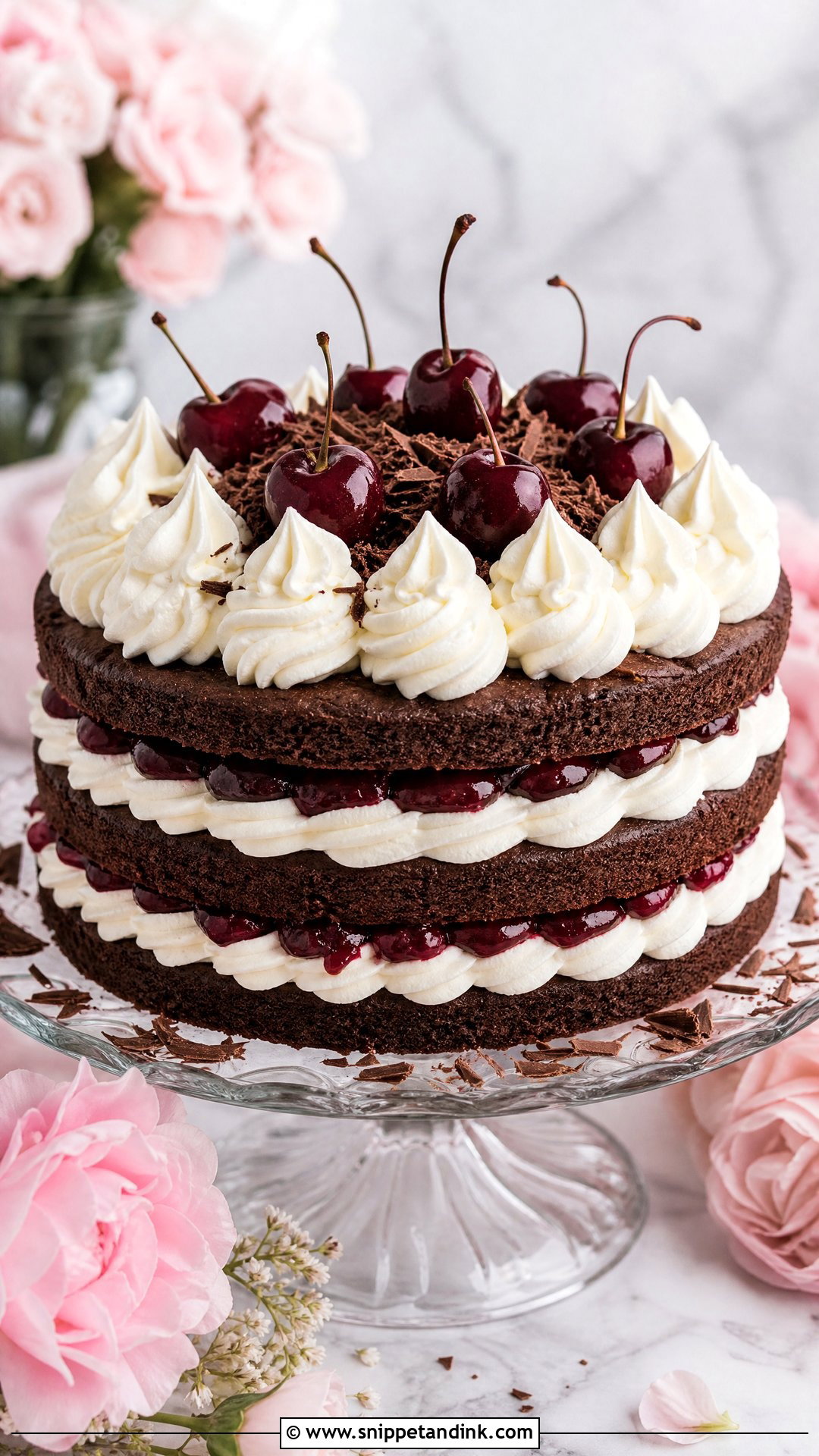 Black Forest Cookie Cake With Whipped Cream - Snippet and Ink - 25 Black Forest Cookie X Wedding Cake Ideas