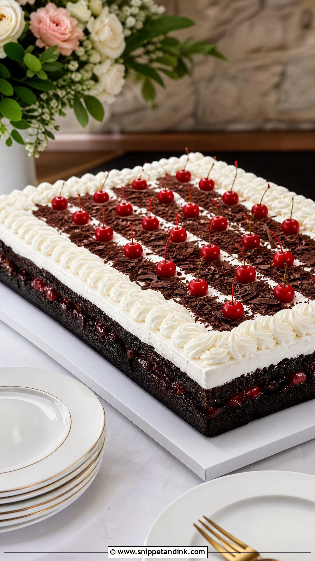 Black Forest Cookie Sheet Cake - Snippet and Ink - 25 Black Forest Cookie X Wedding Cake Ideas