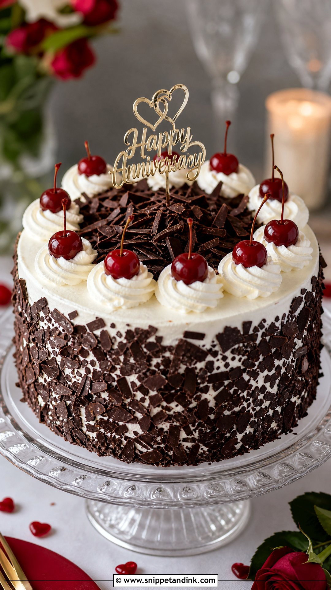 Black Forest Marriage Anniversary Cake - Snippet and Ink - 20 Marriage Anniversary Cakes