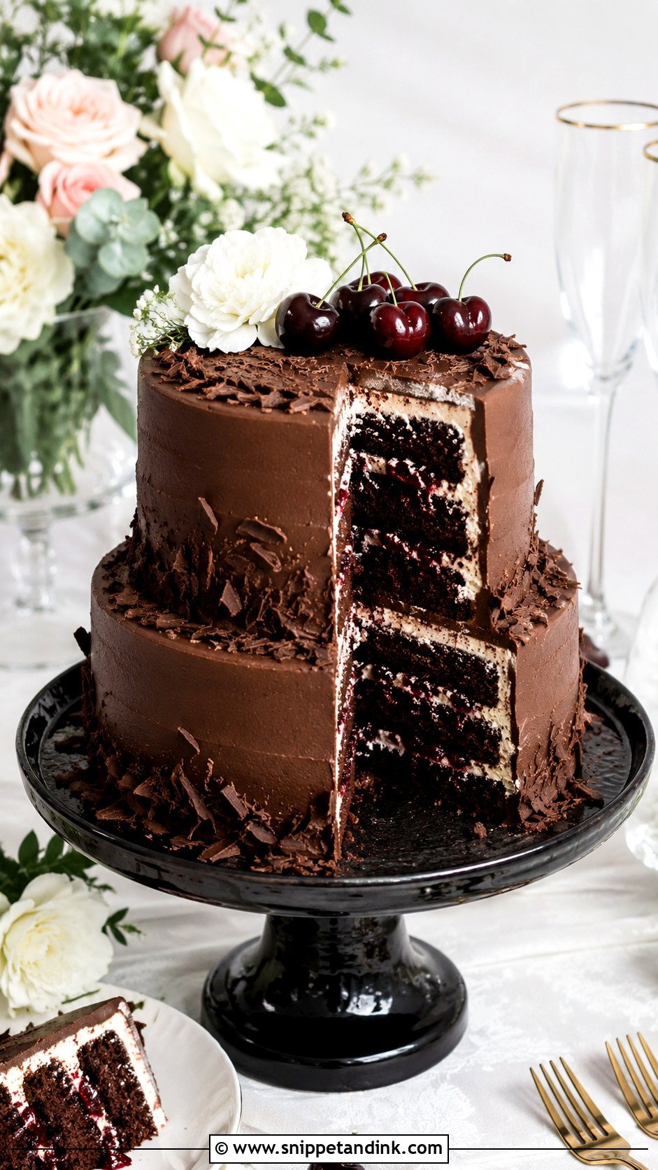 Black Forest Wedding Cake - Snippet and Ink - 20 Classic Wedding Cake Recipe