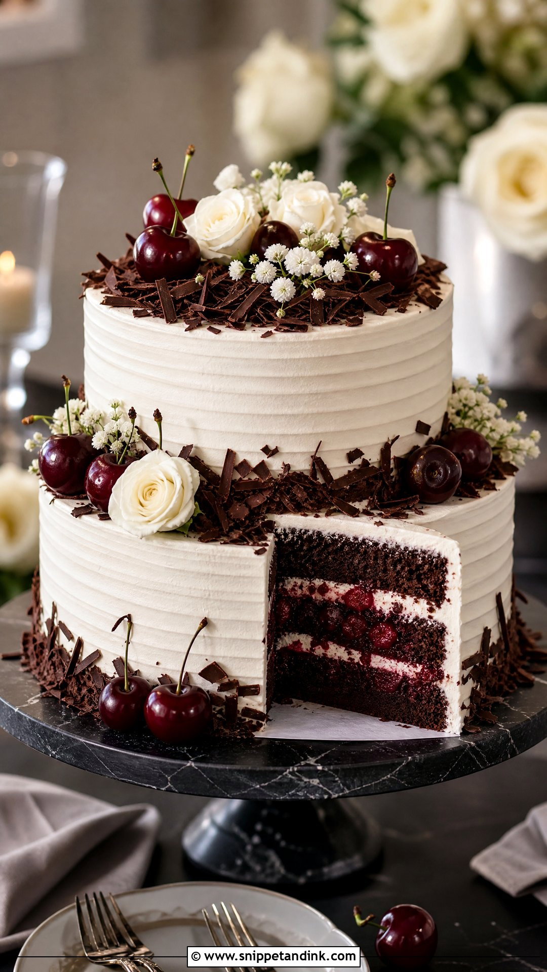 Black Forest Wedding Cake - Snippet and Ink - 20 Wedding Cake Flavors