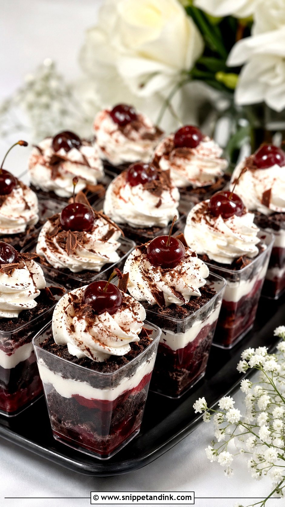 Black Forest Wedding Cake Shooters - Snippet and Ink - 20 Wedding Cake Shooters
