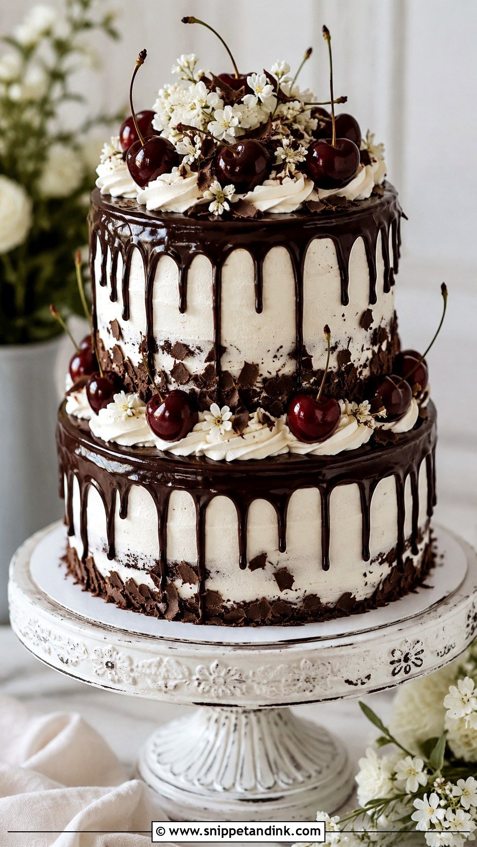 Black Forest Wedding Cake - Snippet and Ink - 20 Chocolate Wedding Cake Ideas