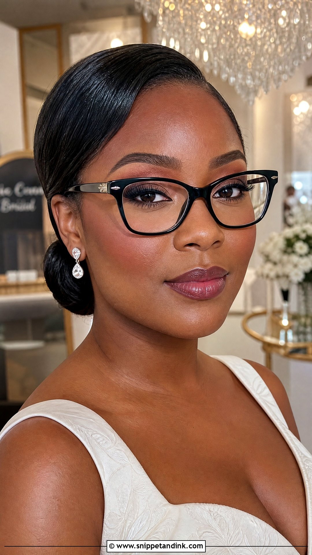 Black Frame Glasses Wedding Makeup - Snippet and Ink - 20 Wedding Makeup with Glasses