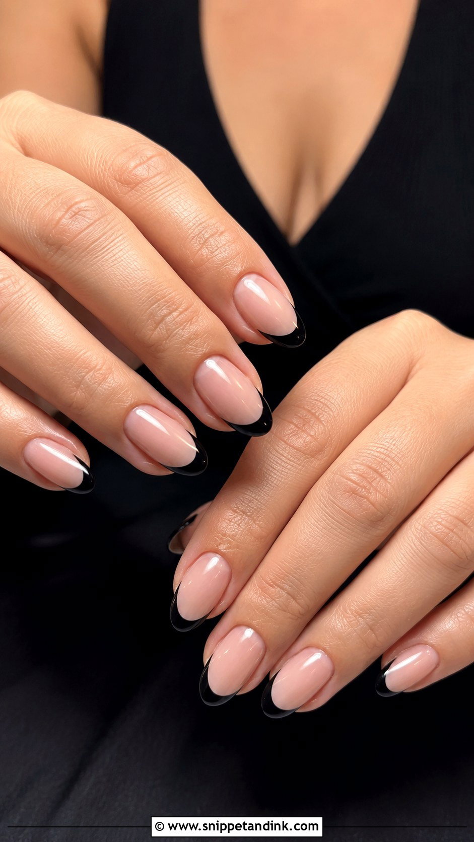 Black French Fall Wedding Guest Nails - Snippet and Ink - 20 Fall Wedding Guest Nails