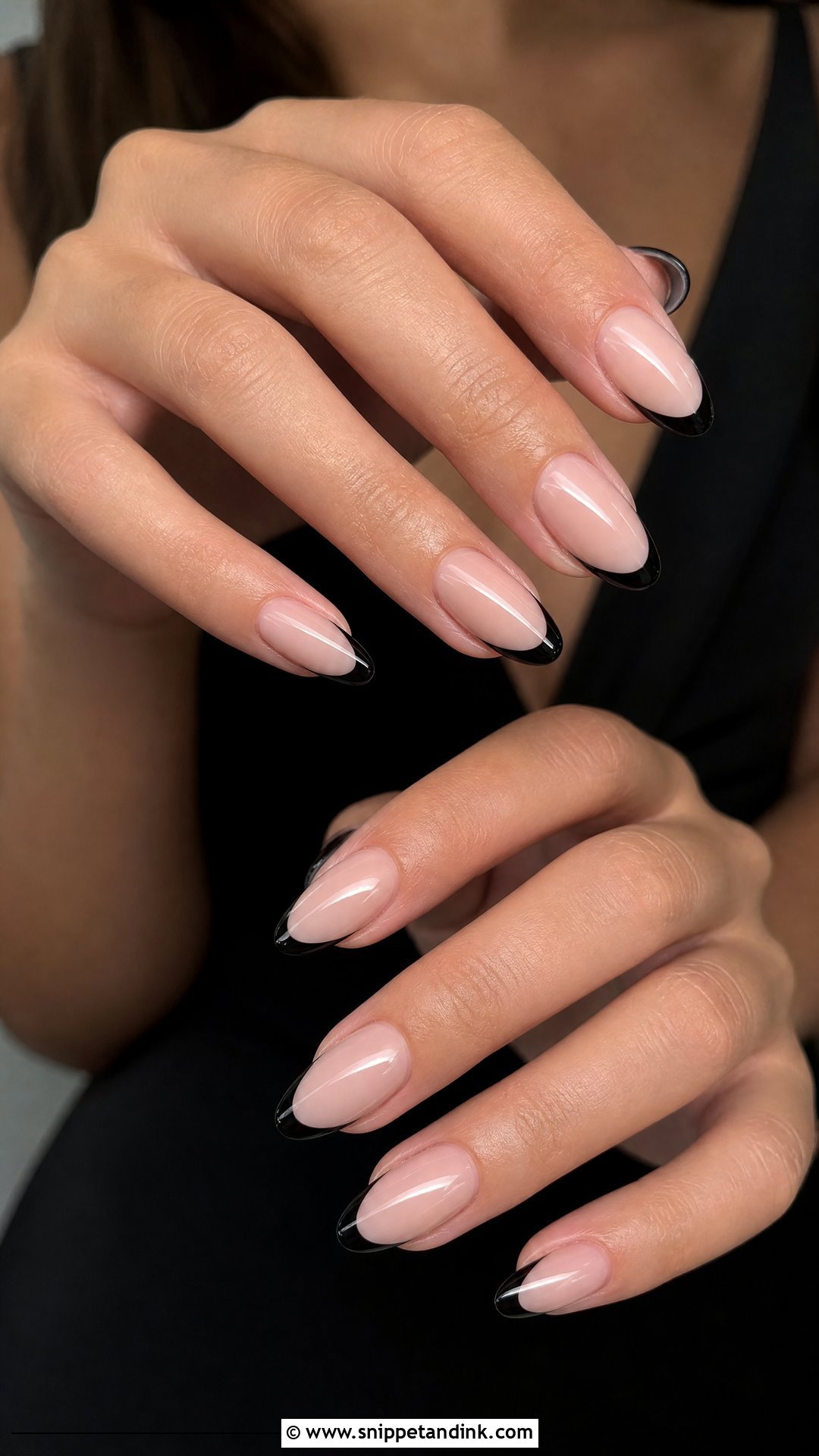 Black French Tip Bridesmaid Nails - Snippet and Ink - 25 Bridesmaid Wedding Nails Design