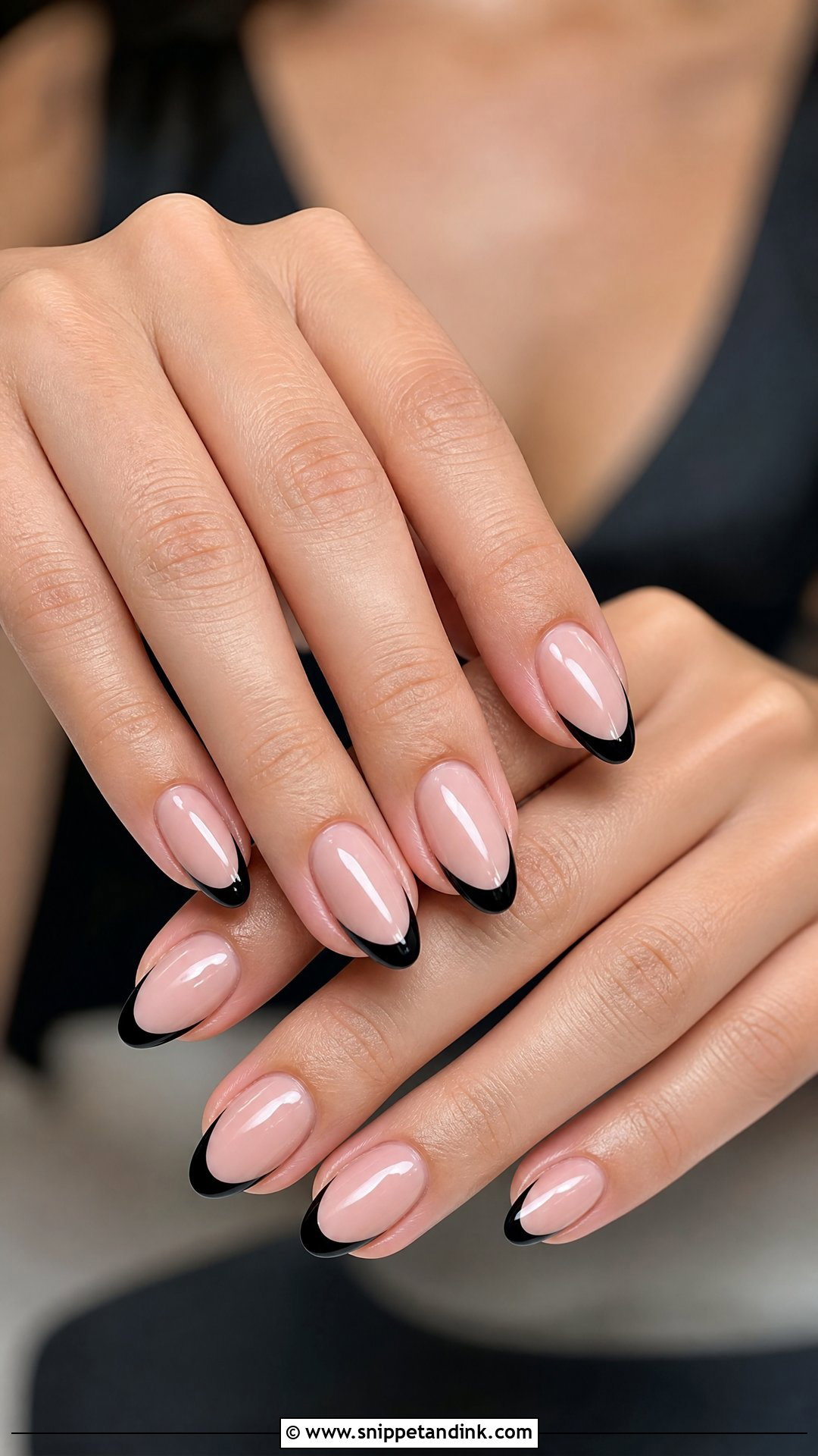 Black French Tip Wedding Guest Nails - Snippet and Ink - 25 Nails for a Wedding Guest