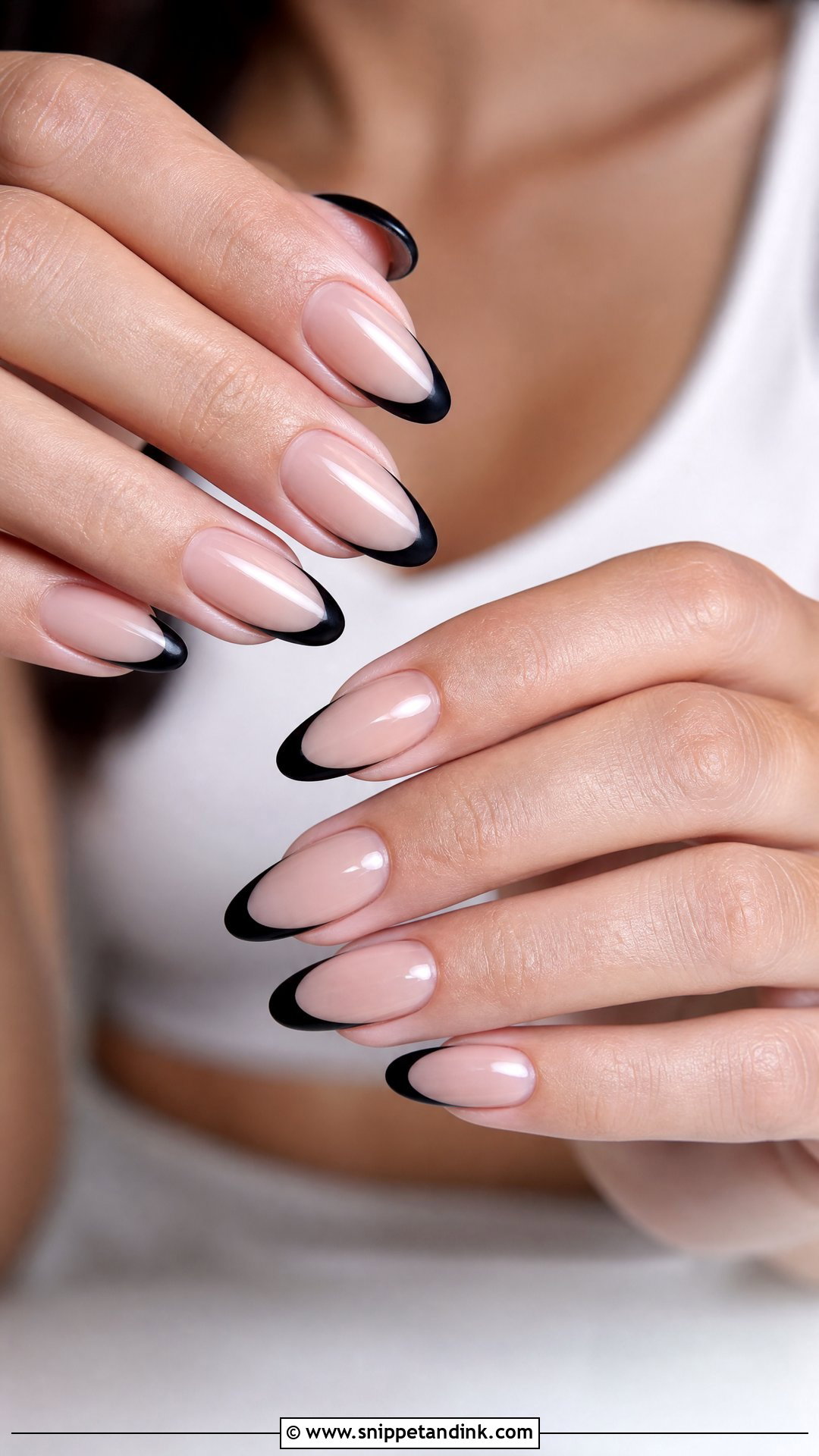 Black French Tip Wedding Nails - Snippet and Ink - 25 Black Wedding Nails for Bride