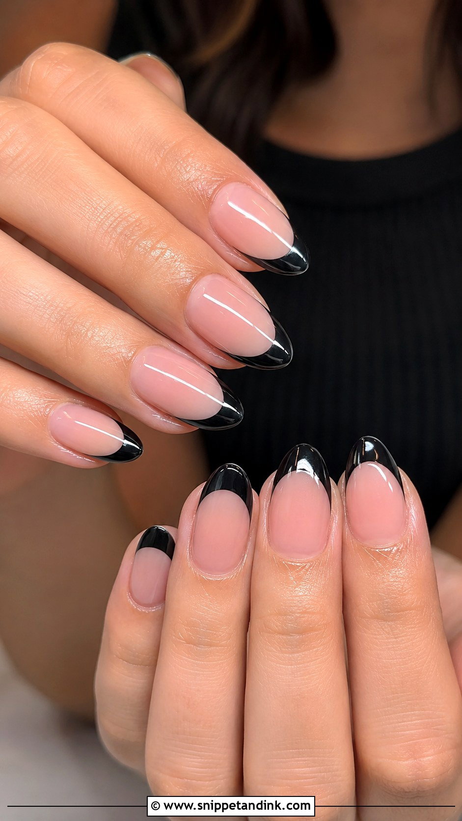Black French Tip Wedding Nails - Snippet and Ink - 30 Black Wedding Nails
