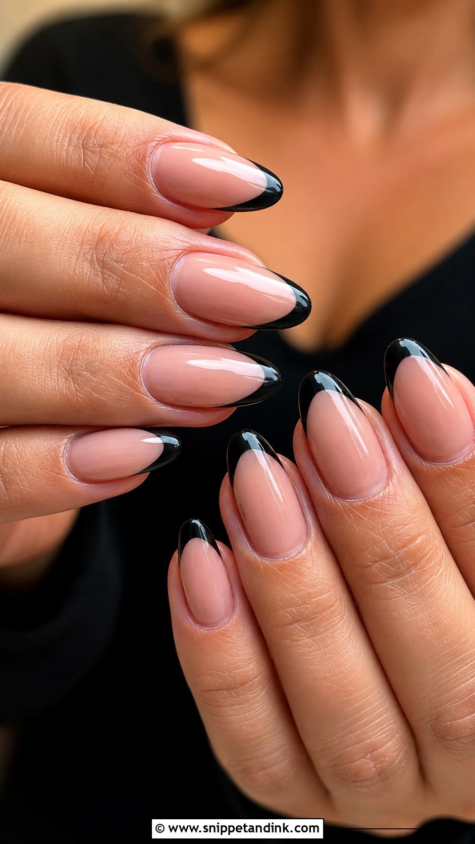 Black French Tip Wedding Nails - Snippet and Ink - 20 Black Tie Wedding Nails