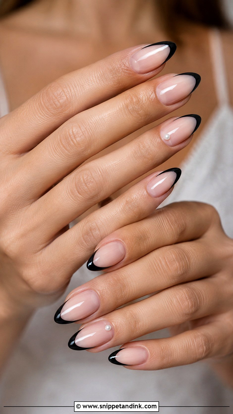 Black French Tip Wedding Nails - Snippet and Ink - 20 Black Nails for Wedding