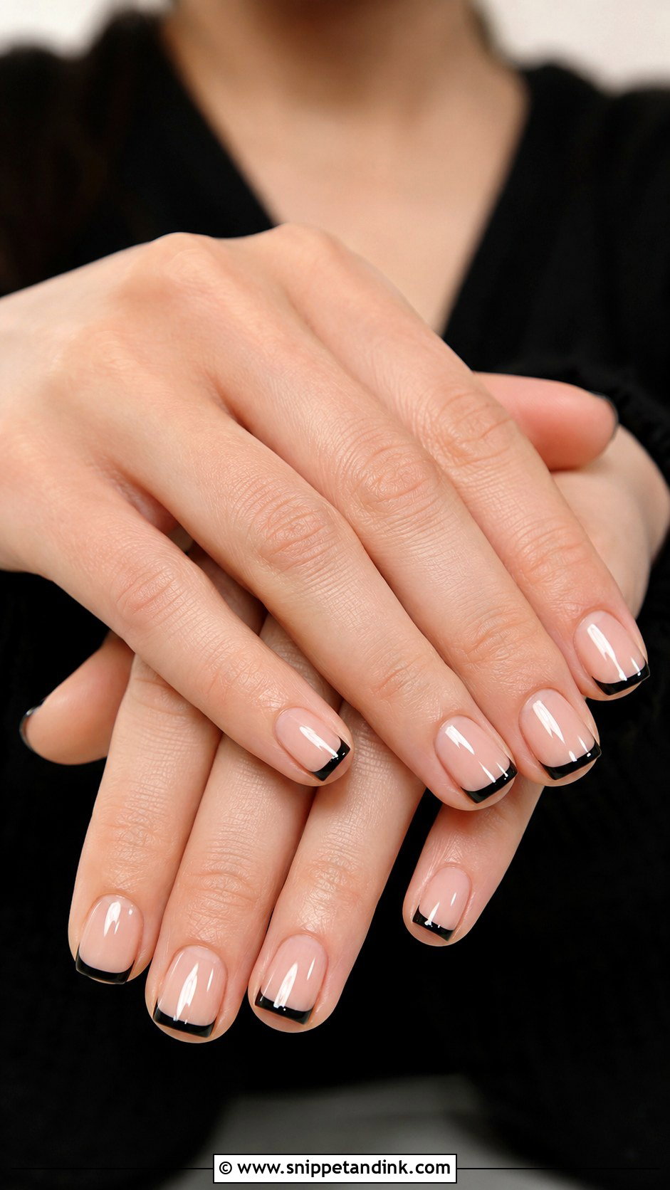 Black French Winter Wedding Guest Nails - Snippet and Ink - 20 Winter Wedding Nails Guest