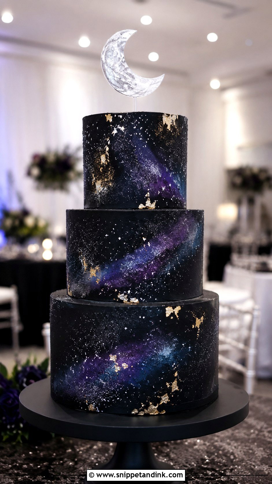Black Galaxy Wedding Cake - Snippet and Ink - 20 Cosmos Cake Ideas for Wedding