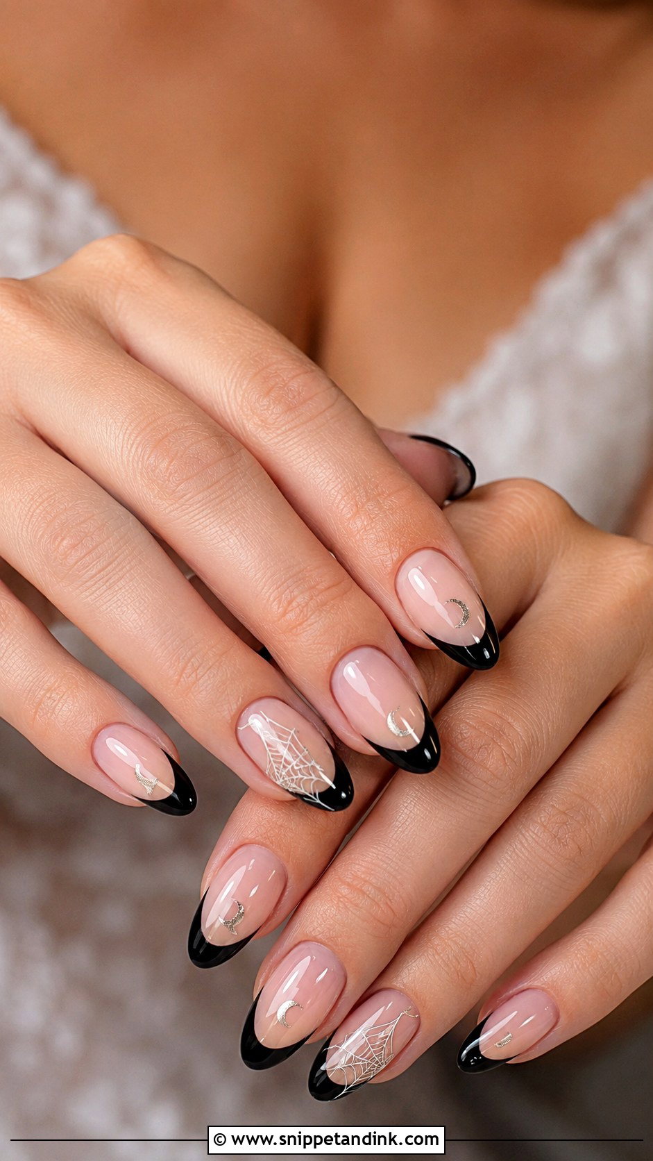 Black Glitter Halloween Wedding Nails - Snippet and Ink - 20 Halloween Wedding Nails