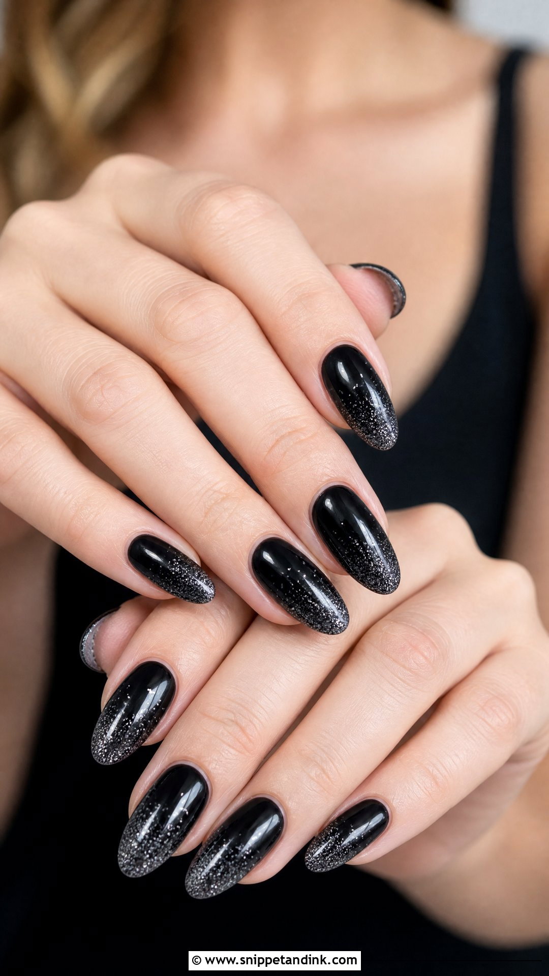 Black Glitter Wedding Nails - Snippet and Ink - 25 Black Wedding Nails for Bride
