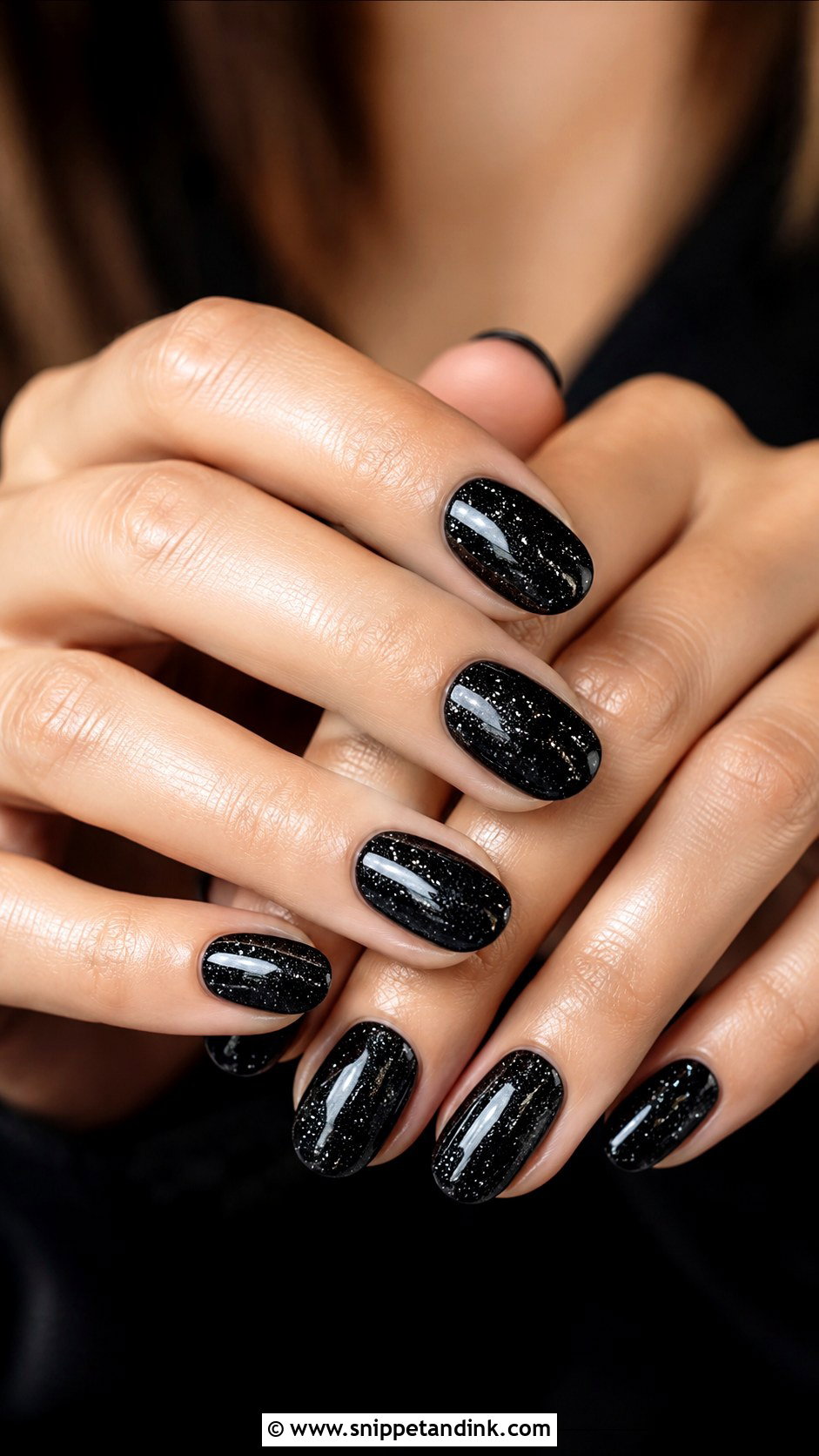 Black Glitter Wedding Nails - Snippet and Ink - 20 Black Nails for Wedding