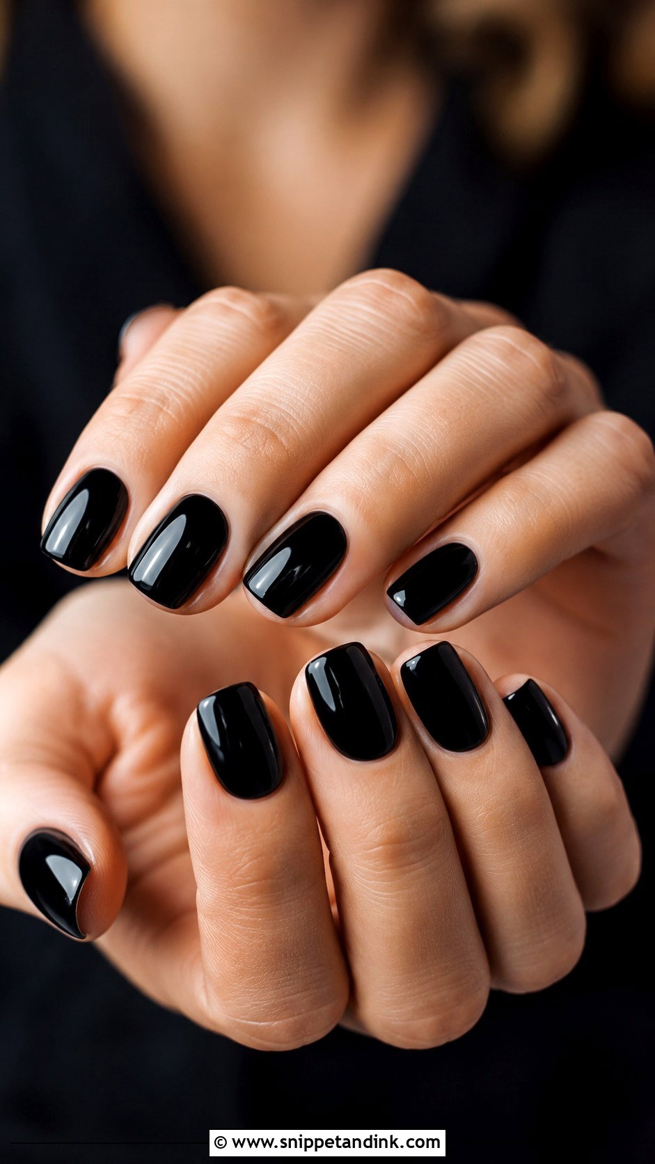 Black Glossy Winter Wedding Guest Nails - Snippet and Ink - 20 Winter Wedding Nails Guest