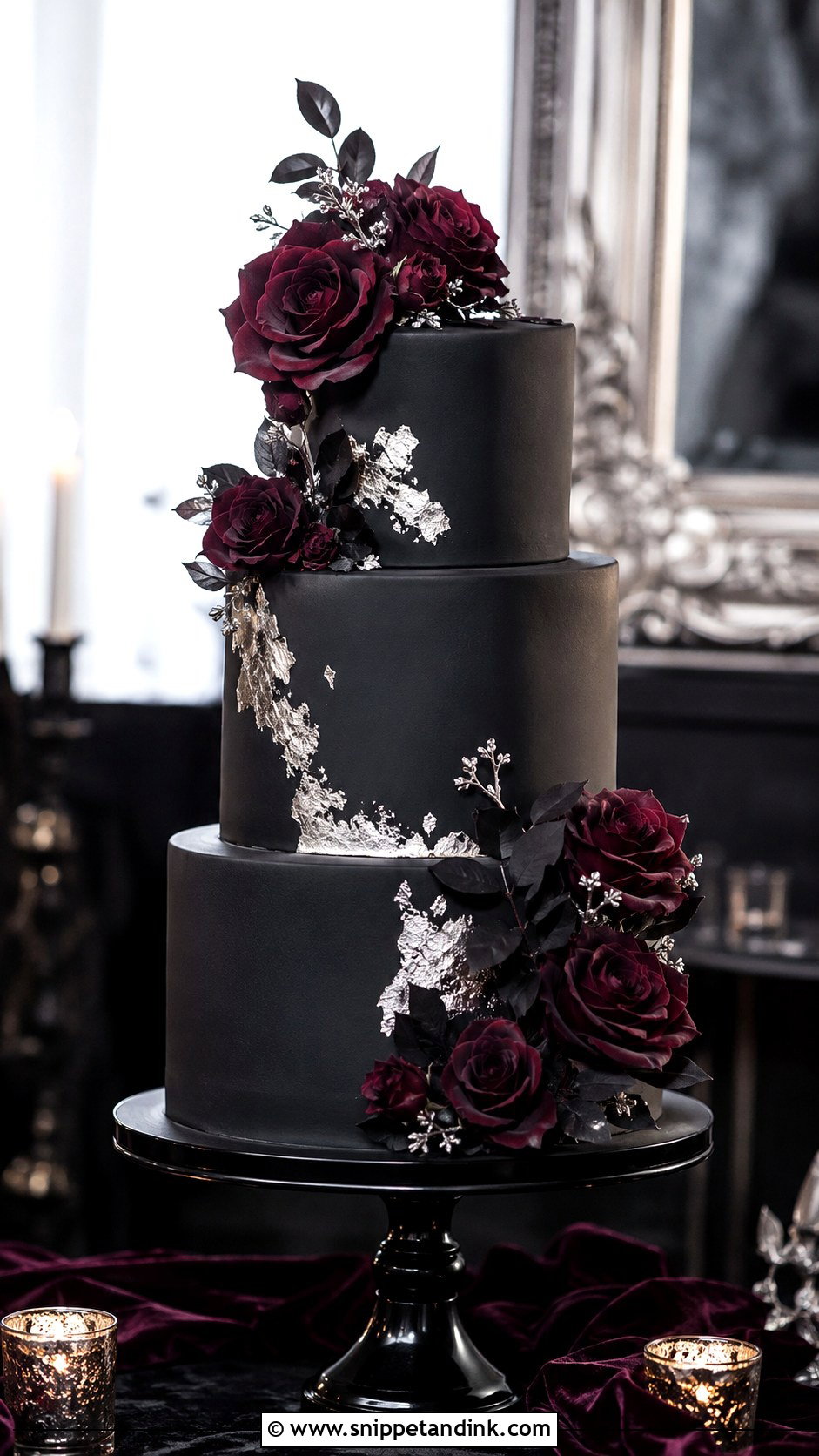 Black Goth Wedding Cake - Snippet and Ink - 20 Goth Wedding Cake Ideas