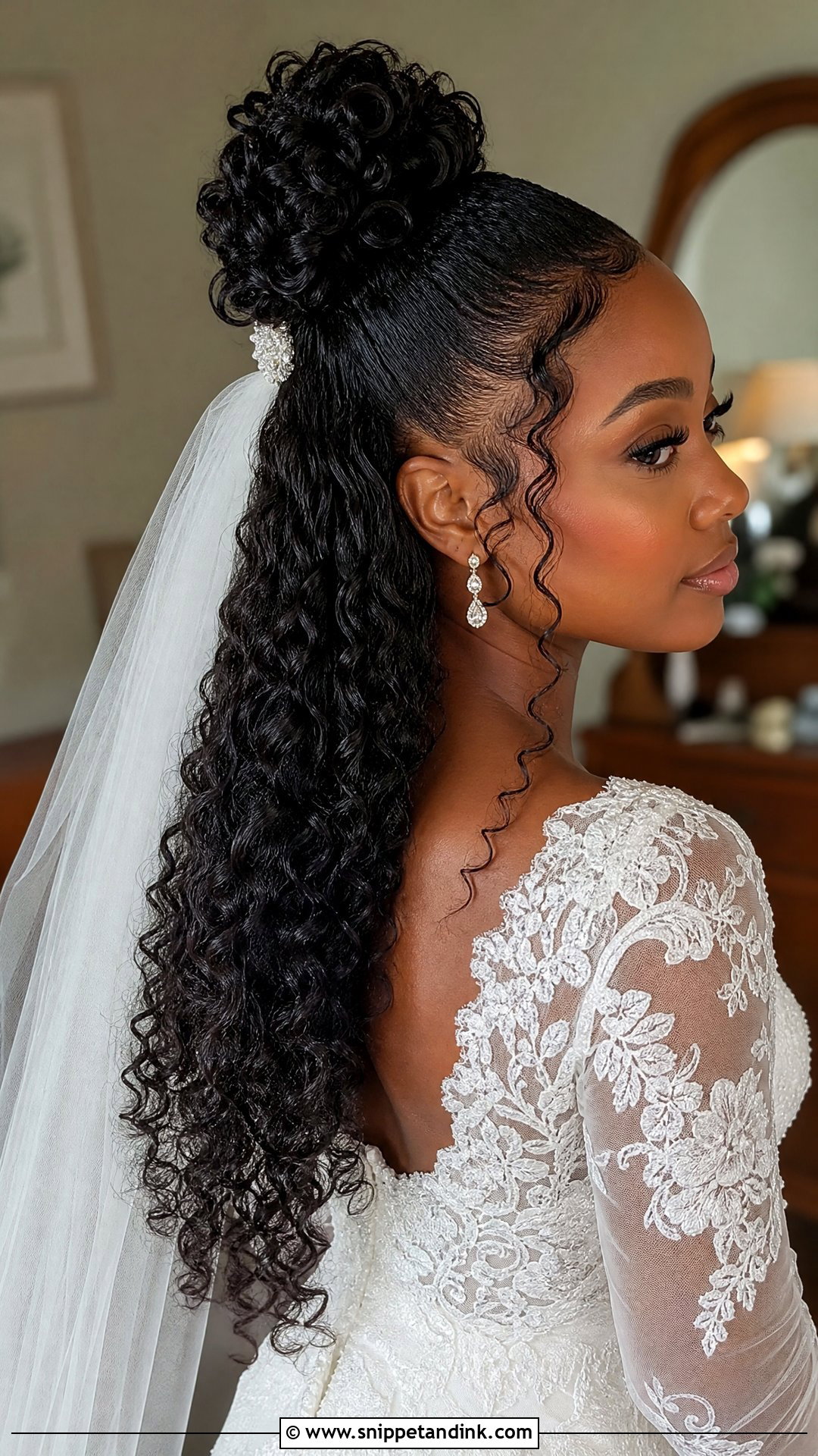 Black Half Up Half Down Wedding Hairstyles With Bun - Snippet and Ink - 15 Black Half-Up Half-Down Wedding Hairstyles