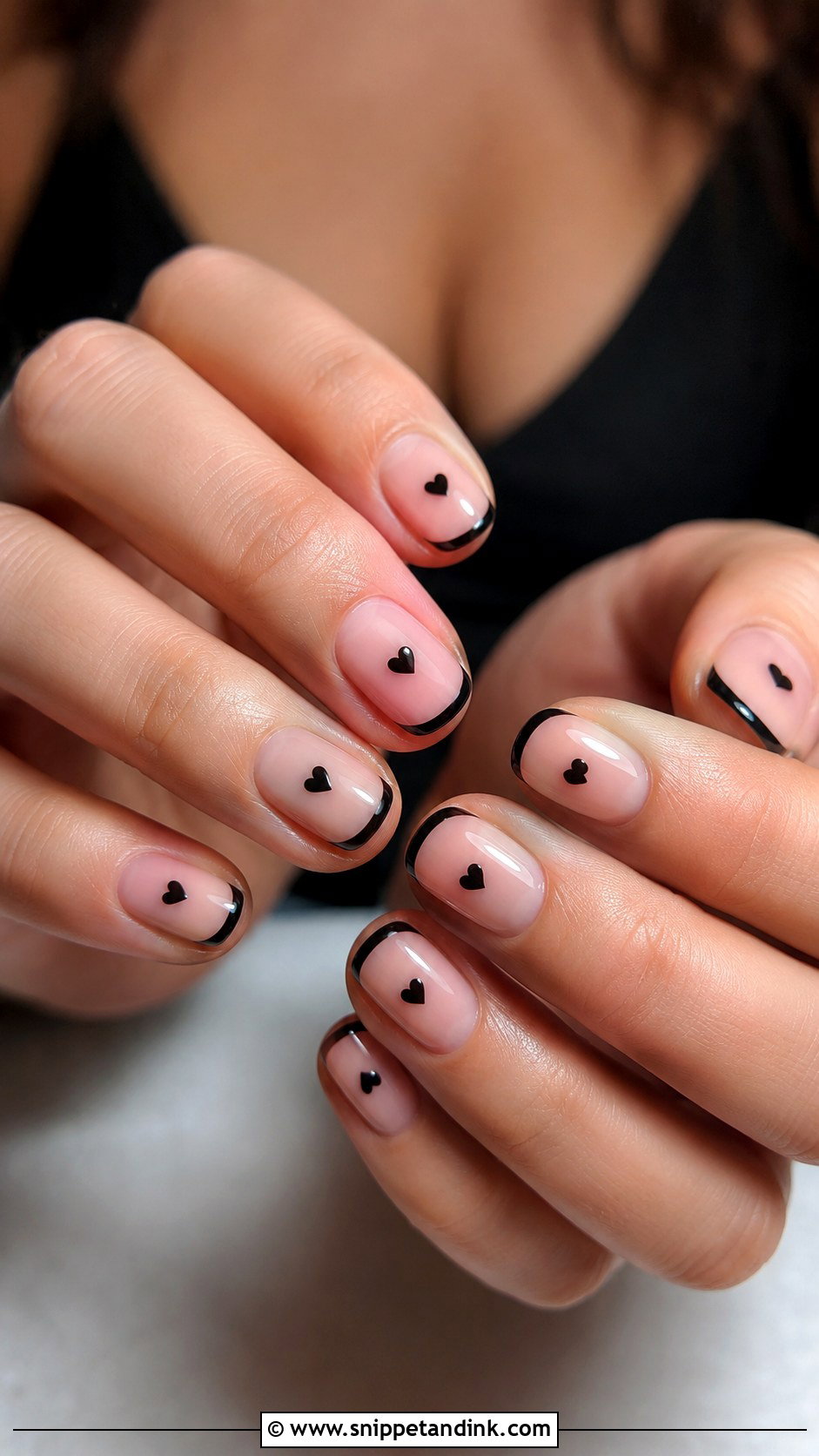 Black Heart Wedding Nails - Snippet and Ink - 30 Black Wedding Nails